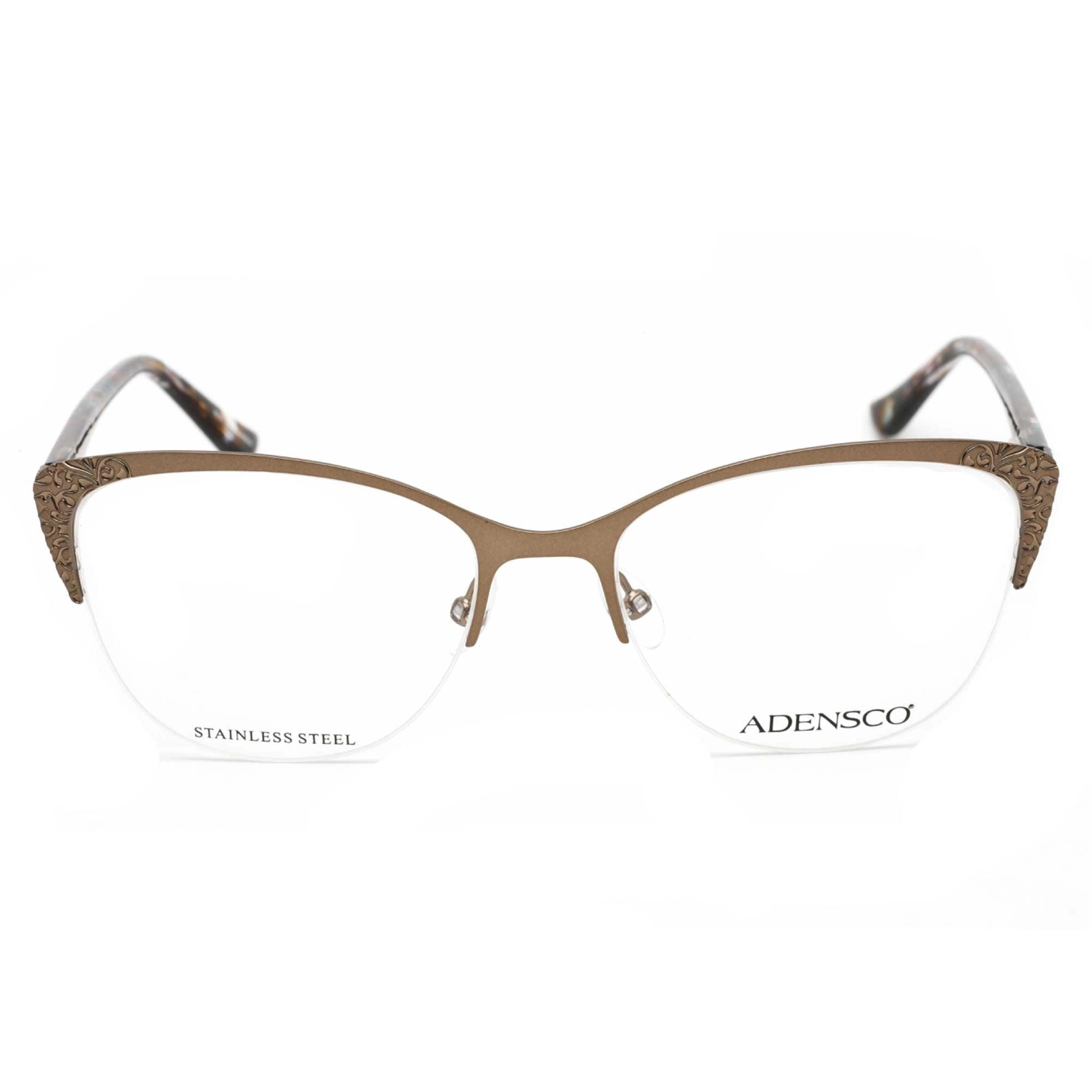 Adensco Women's Eyeglasses - Matte Brown Cat Eye Metal Half Rim | AD 241 04IN 00