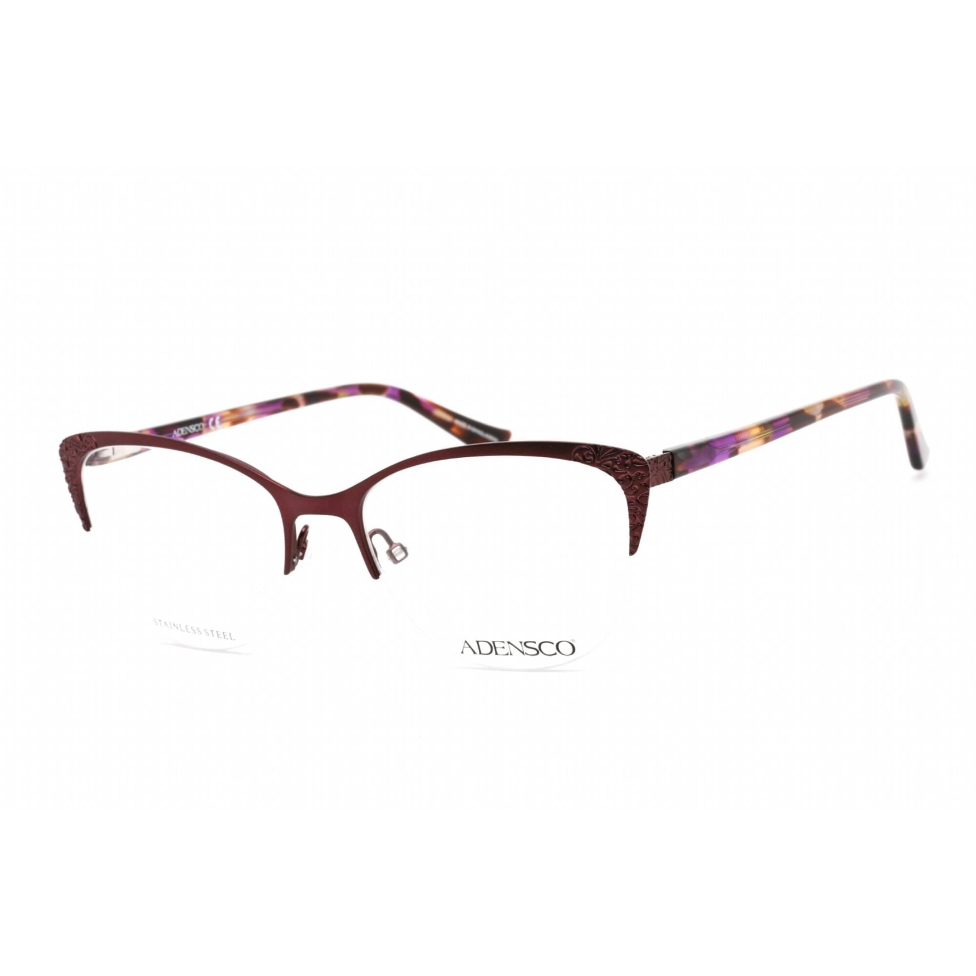 Adensco Women's Eyeglasses - Matte Plum Stainless Steel Cat Eye Frame | AD 241 0U7I 00