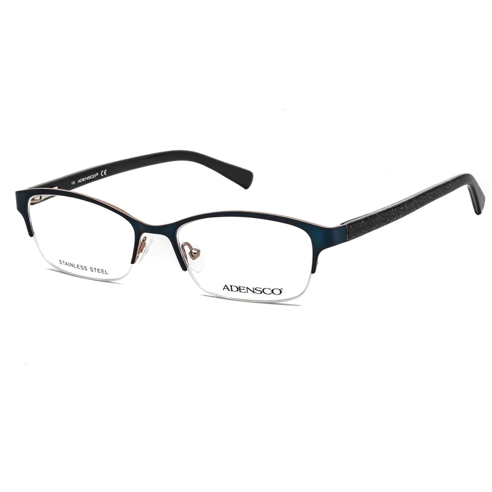 Adensco Women's Eyeglasses - Satin Navy Half Rim Frame Clear Lens | Ad 200 0DA4 00