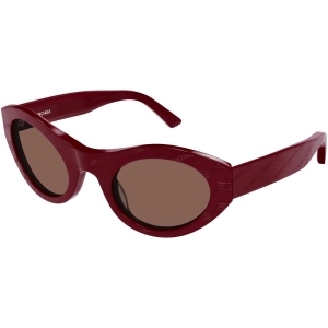 Balenciaga Women's Sunglasses - Burgundy Cat Eye Shape Frame Brown Lens | BB0250S 004