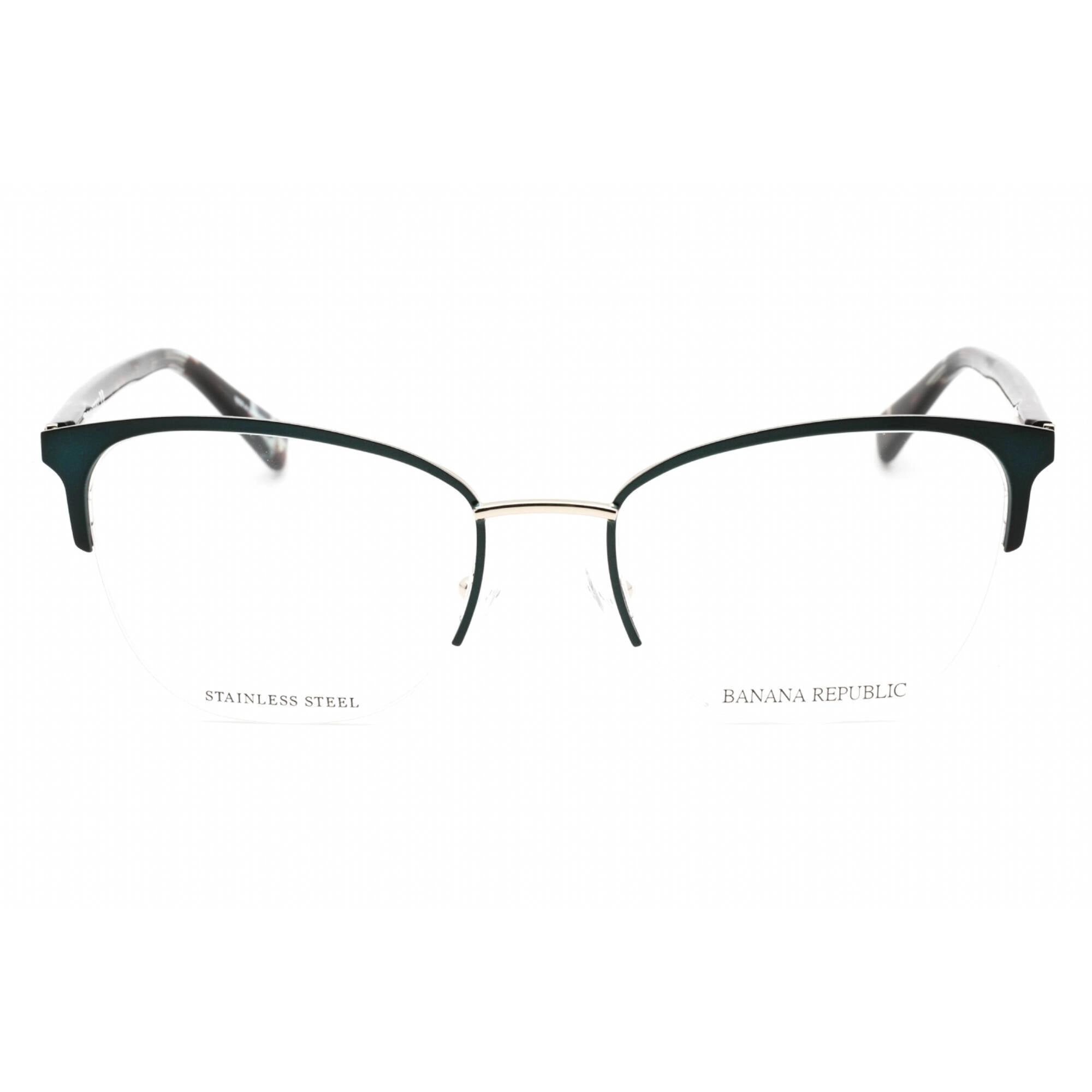 Banana Republic Women's Eyeglasses - Teal Gold Cat Eye Half Rim Frame | BR 223 5F6