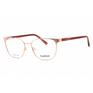 Bebe Women's Eyeglasses - Rose Gold Rectangular Full Rim Frame Clear Lens | BB5200 770