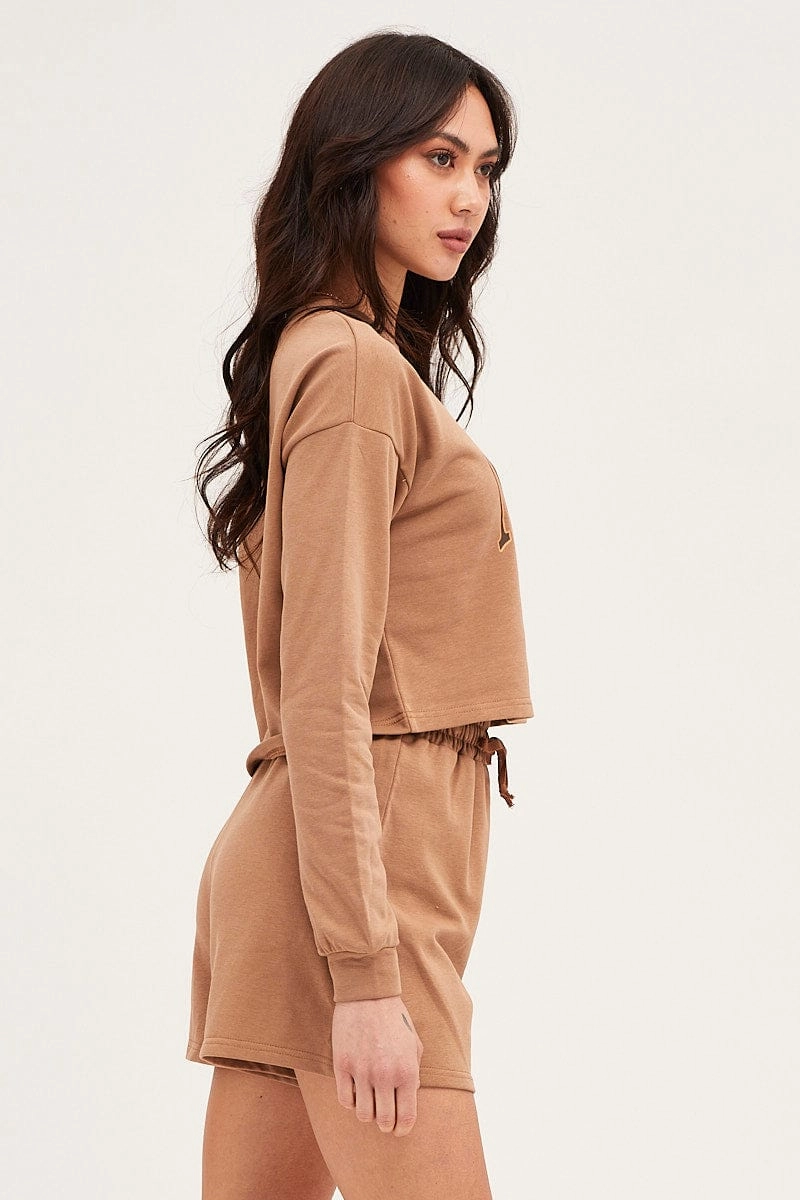 Brown Shorts Cotton