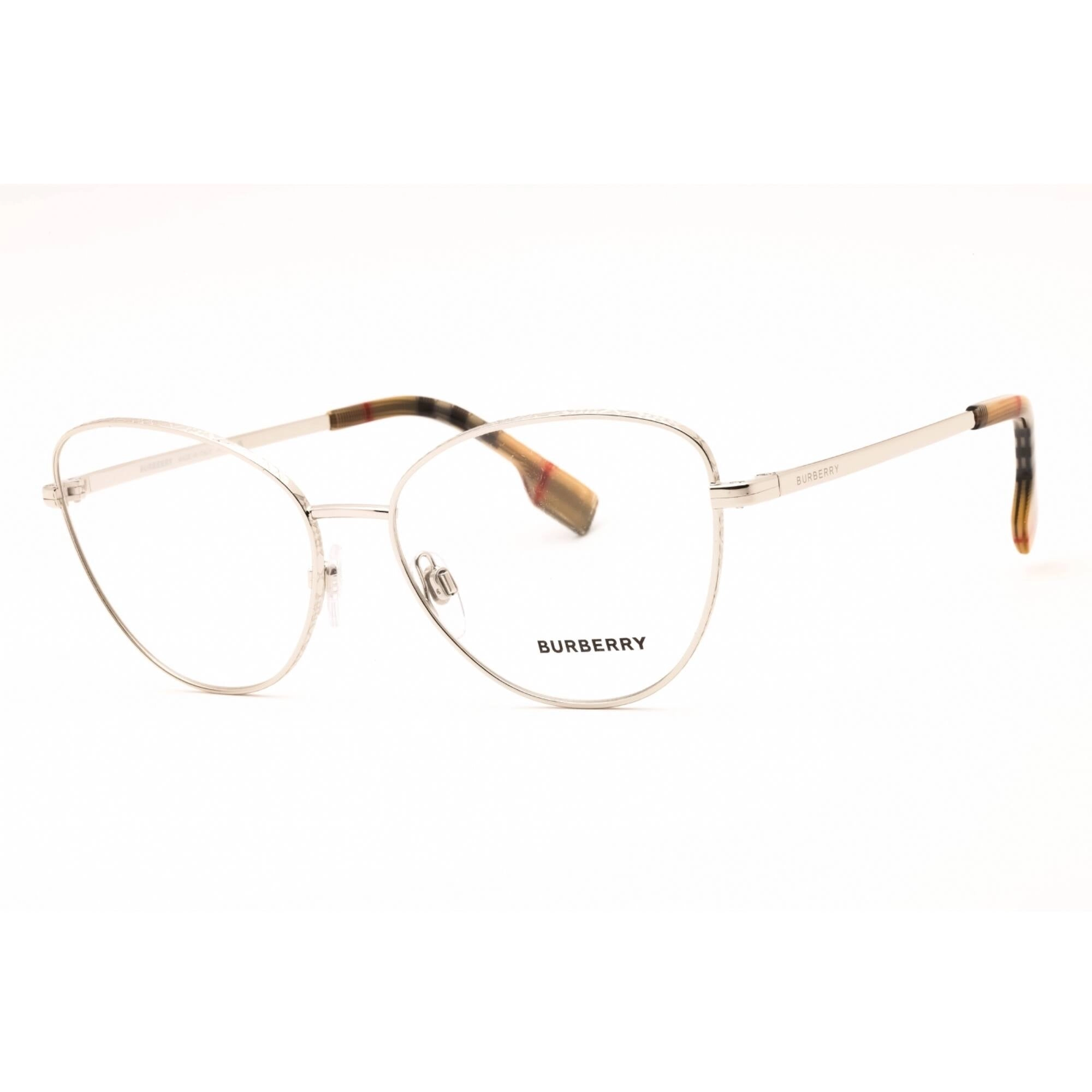 Burberry Women's Eyeglasses - Silver Metal Cat Eye Shape Full Rim Frame | BE1341 1005