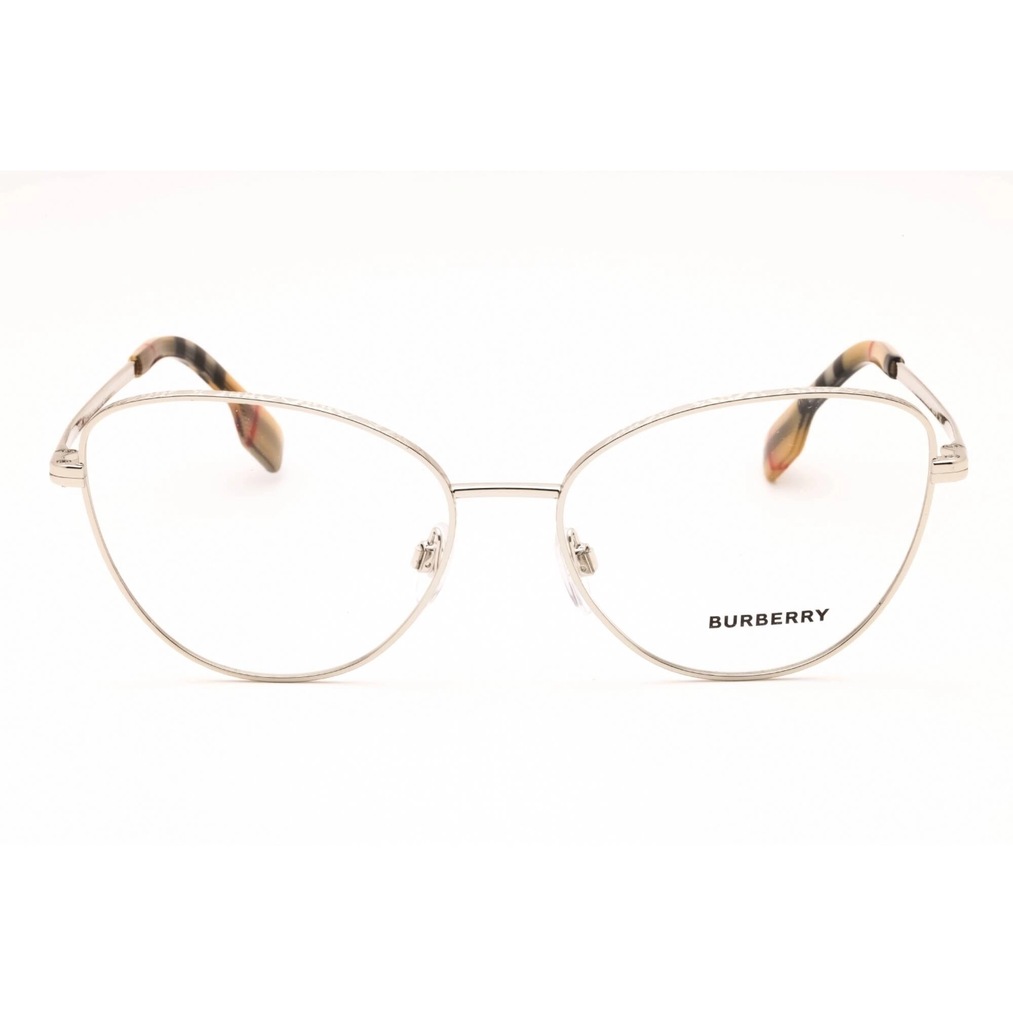Burberry Women's Eyeglasses - Silver Metal Cat Eye Shape Full Rim Frame | BE1341 1005