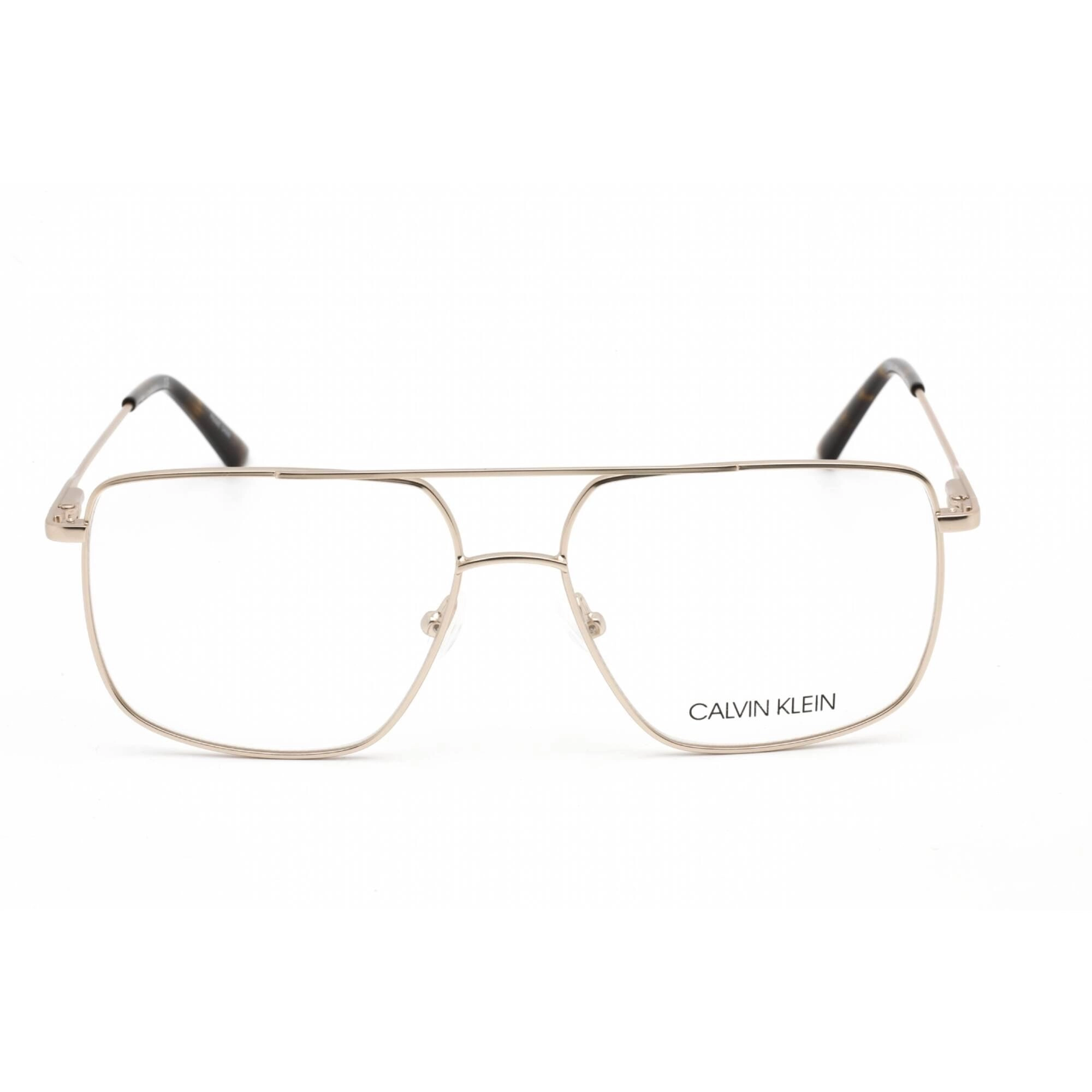 Calvin Klein Women's Eyeglasses - Satin Gold Metal Rectangular Frame | CK19129 717