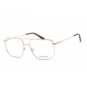 Calvin Klein Women's Eyeglasses - Satin Gold Metal Rectangular Frame | CK19129 717