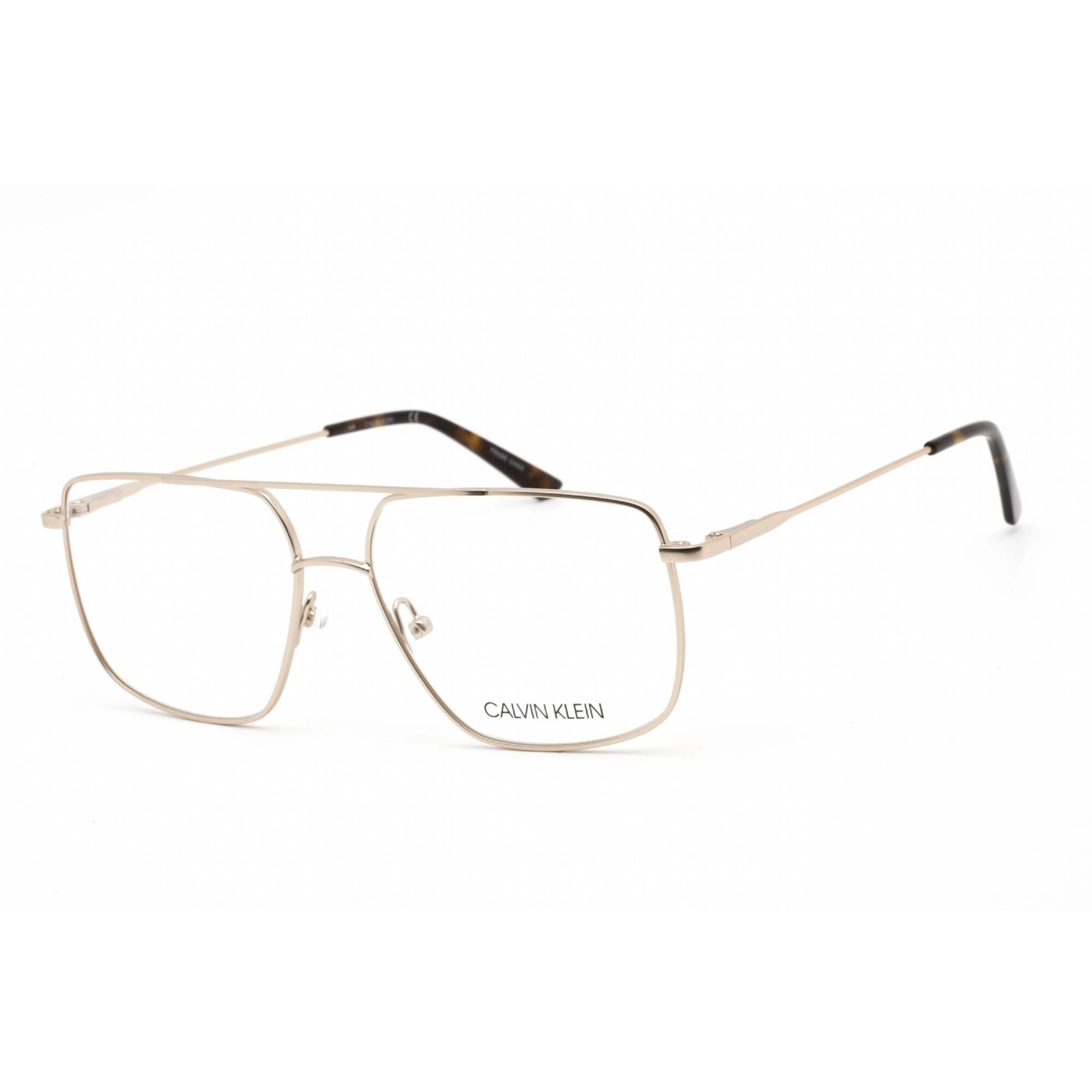 Calvin Klein Women's Eyeglasses - Satin Gold Metal Rectangular Frame | CK19129 717