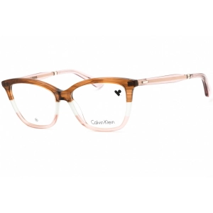 Calvin Klein Women's Eyeglasses - Striped Brown/Grey/Rose Full Rim Frame | CK23545 225