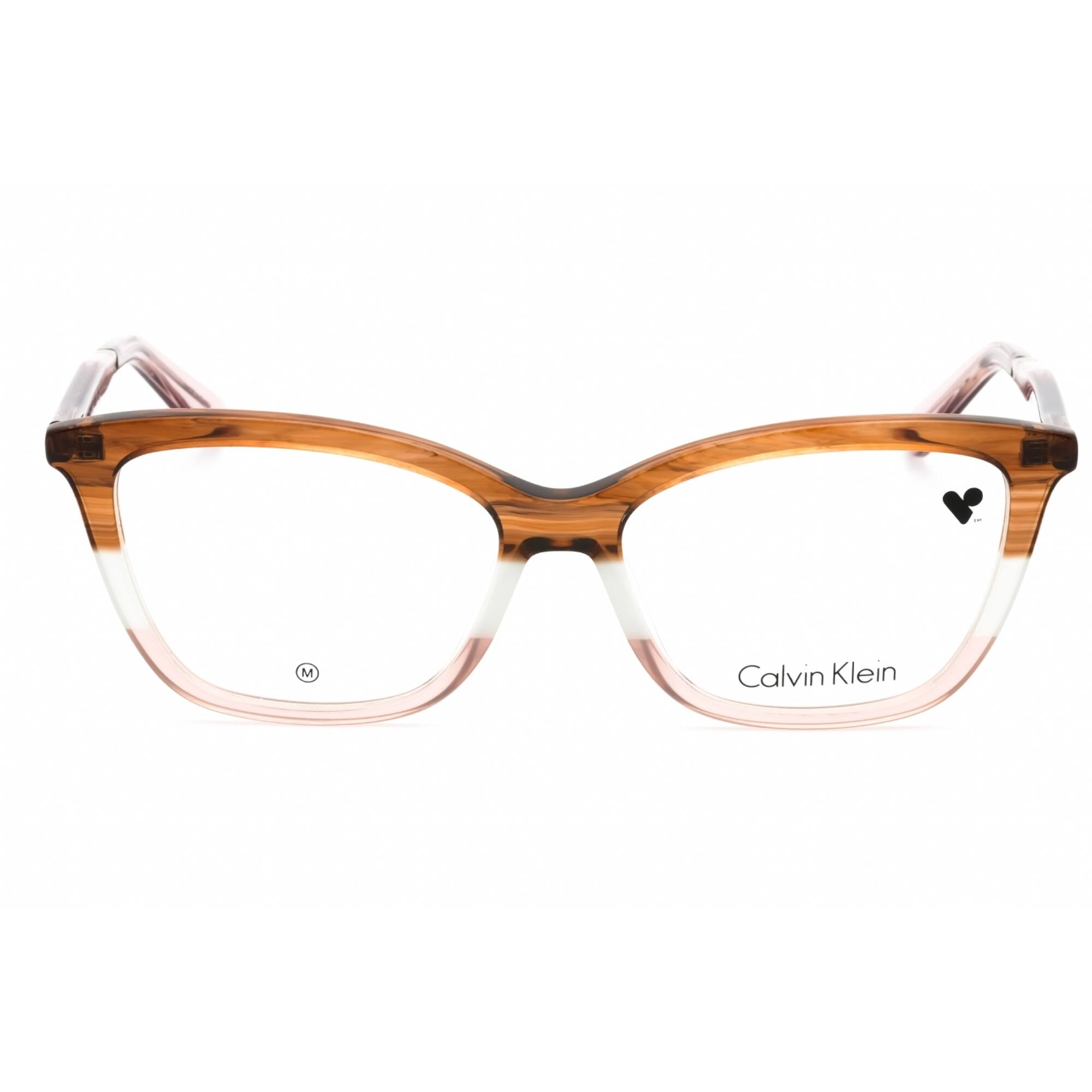 Calvin Klein Women's Eyeglasses - Striped Brown/Grey/Rose Full Rim Frame | CK23545 225