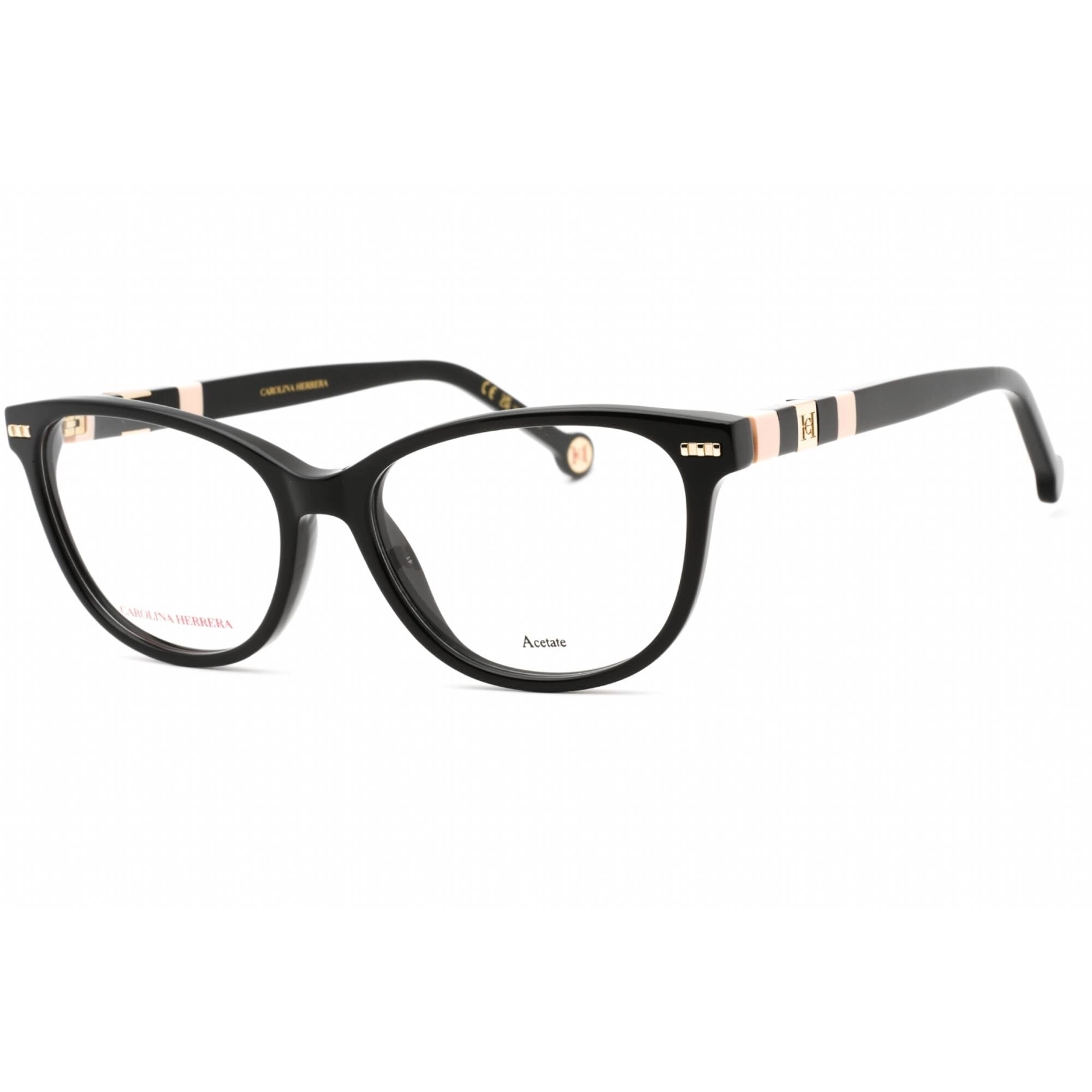 Carolina Herrera Women's Eyeglasses - Black Pink Plastic Cat Eye Frame | CH 0048 03H2