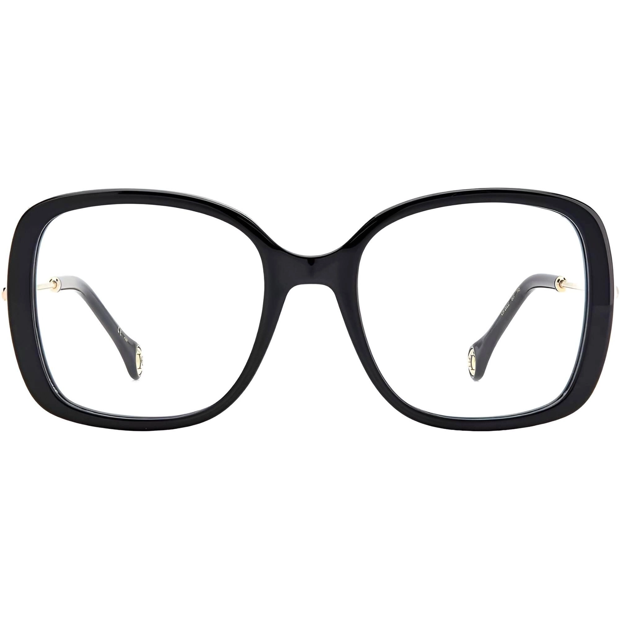 Carolina Herrera Women's Eyeglasses - Black Square Shape Frame Demo Lens | CH 0022 807