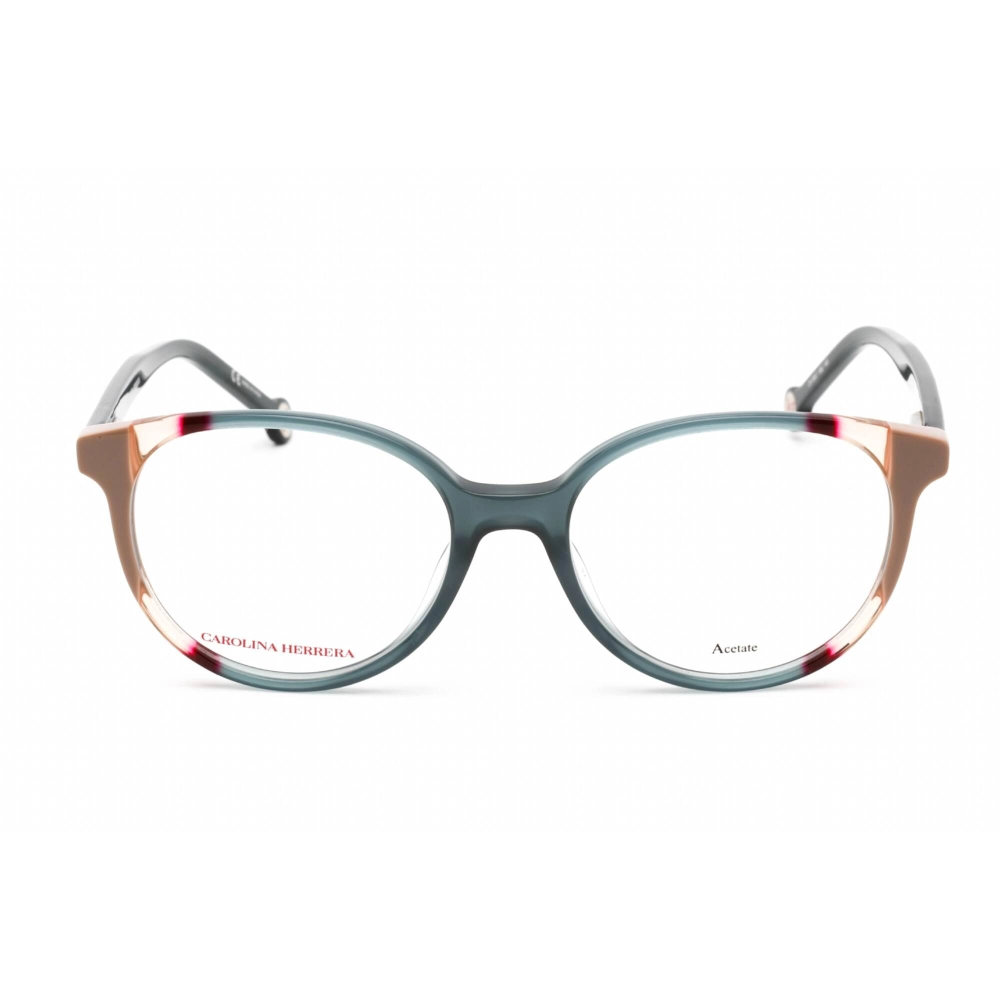 Carolina Herrera Women's Eyeglasses - Teal Brown Acetate Round Frame | CH 0067 0HBJ 00