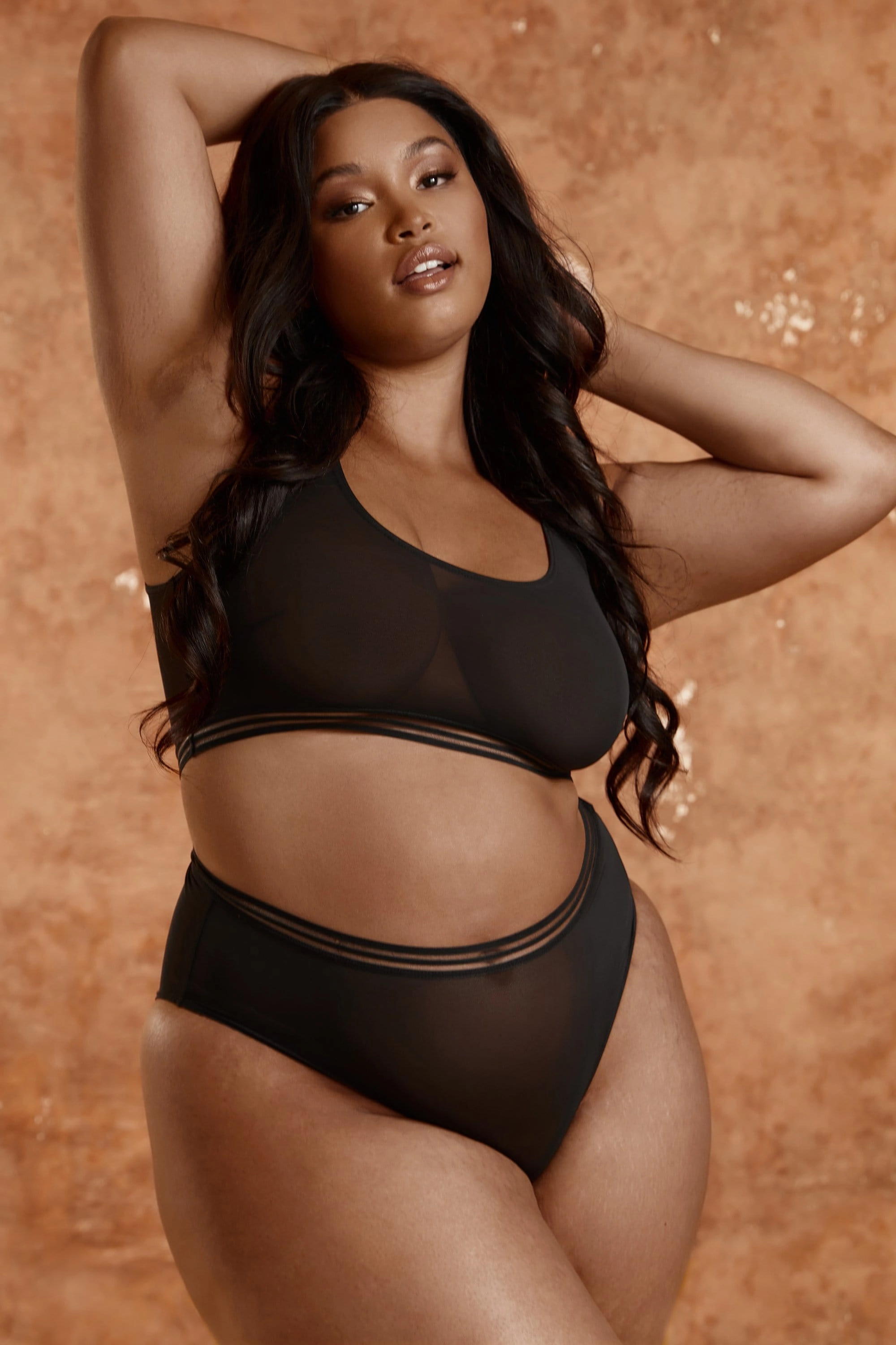 Chelsea Black Mesh Highwaist Brief