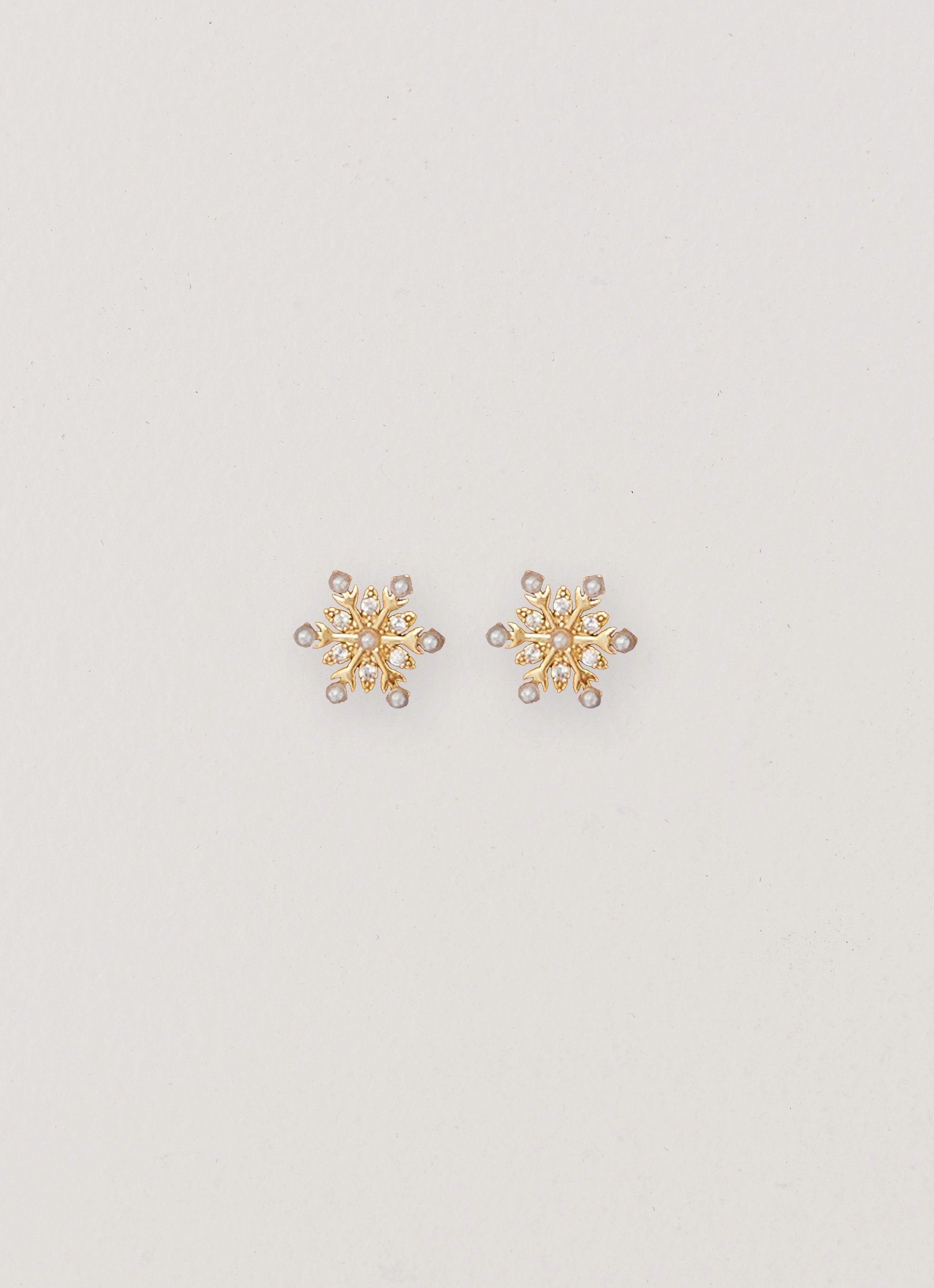 Crystal Snowflake Earring - Gold