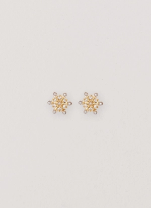 Crystal Snowflake Earring - Gold