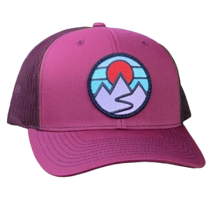 Curved Brim Trucker w/ Mountains