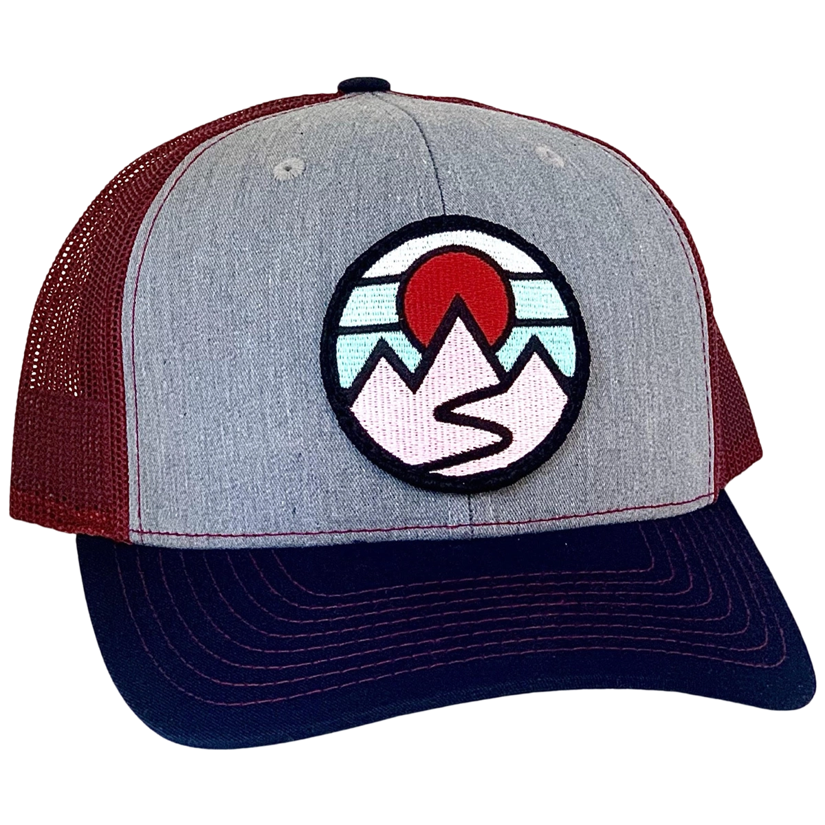 Curved Brim Trucker w/ Mountains