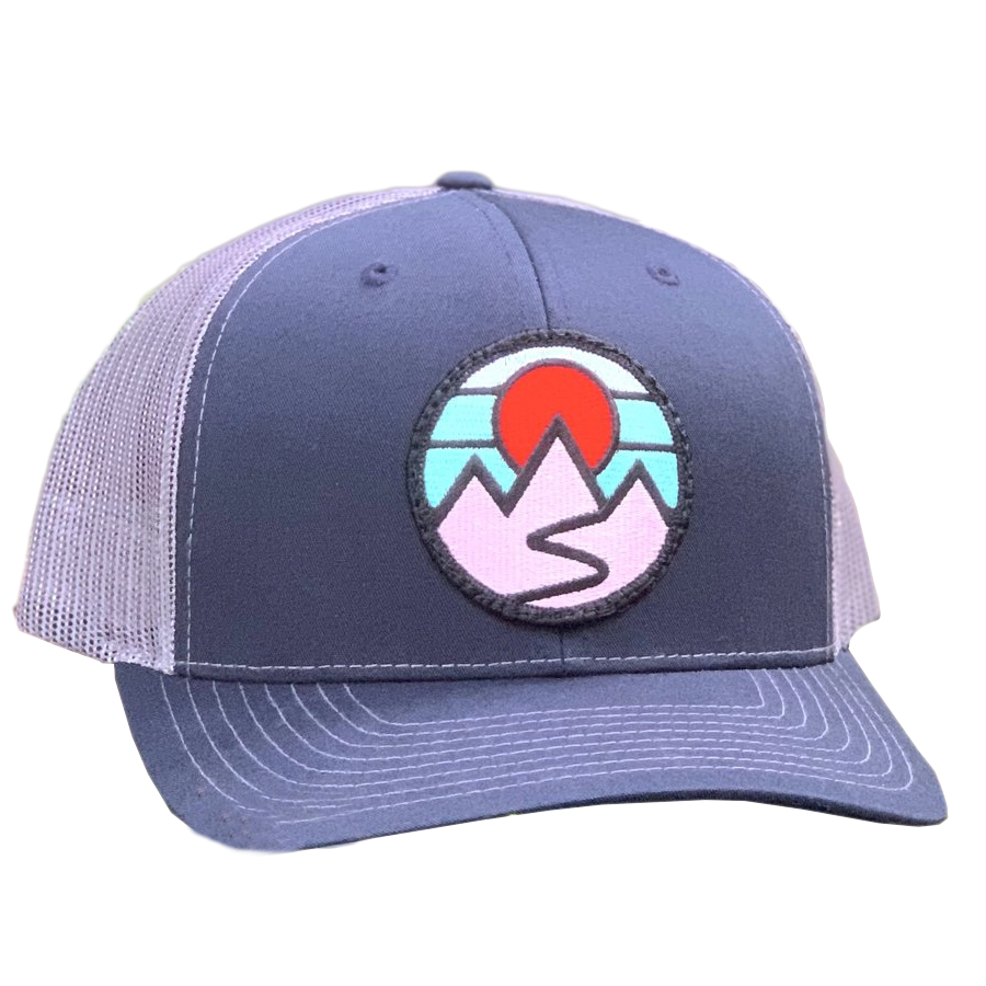 Curved Brim Trucker w/ Mountains