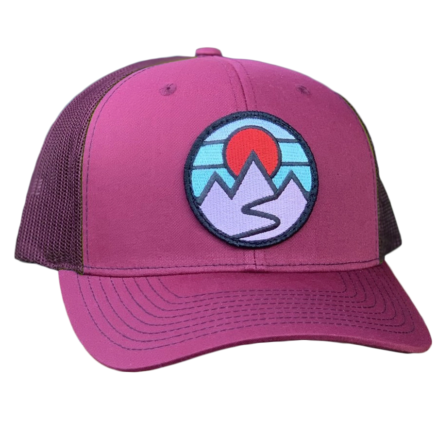 Curved Brim Trucker w/ Mountains