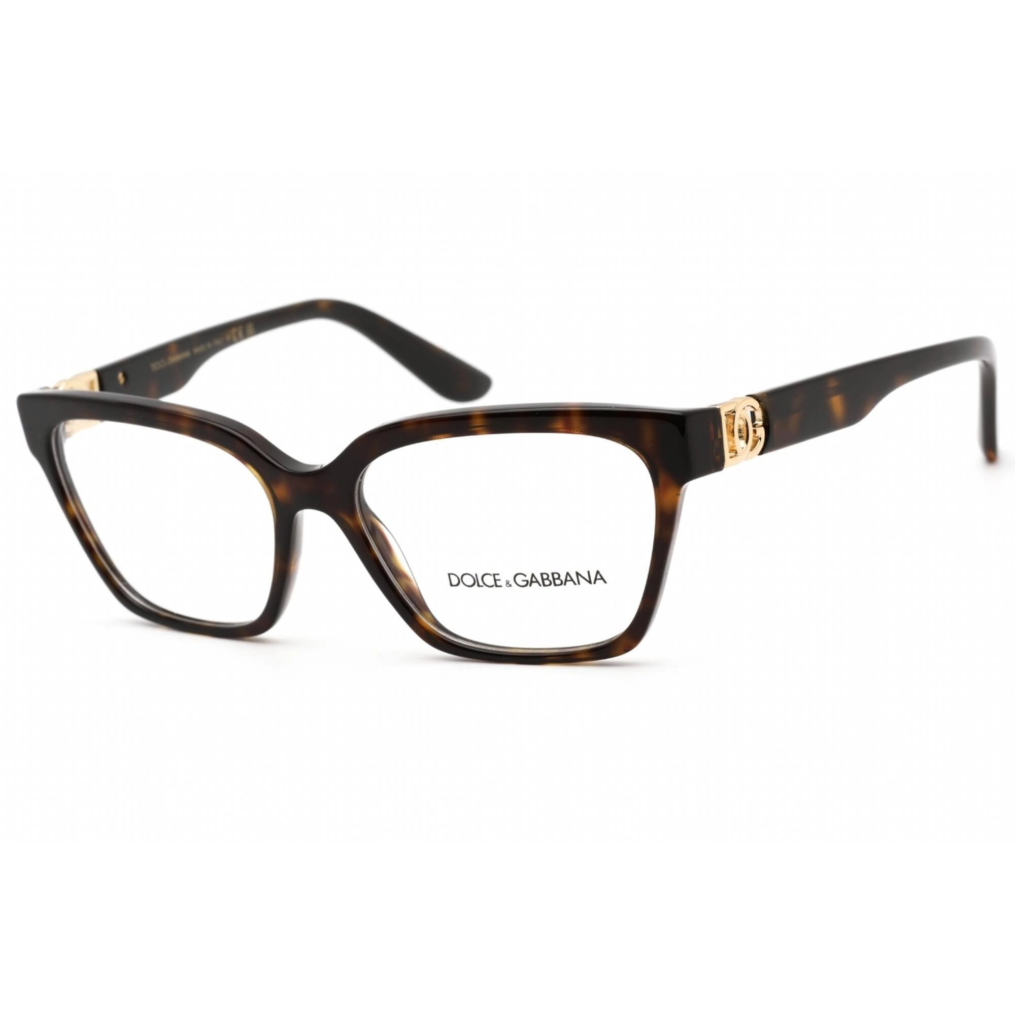Dolce & Gabbana Women's Eyeglasses - Dark Havana Rectangular Clear Lens | 0DG3343 502
