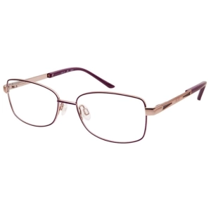 Elle Women's Eyeglasses - Purple Metal Rectangular Frame Demo Lens | ELLE 13452 PU
