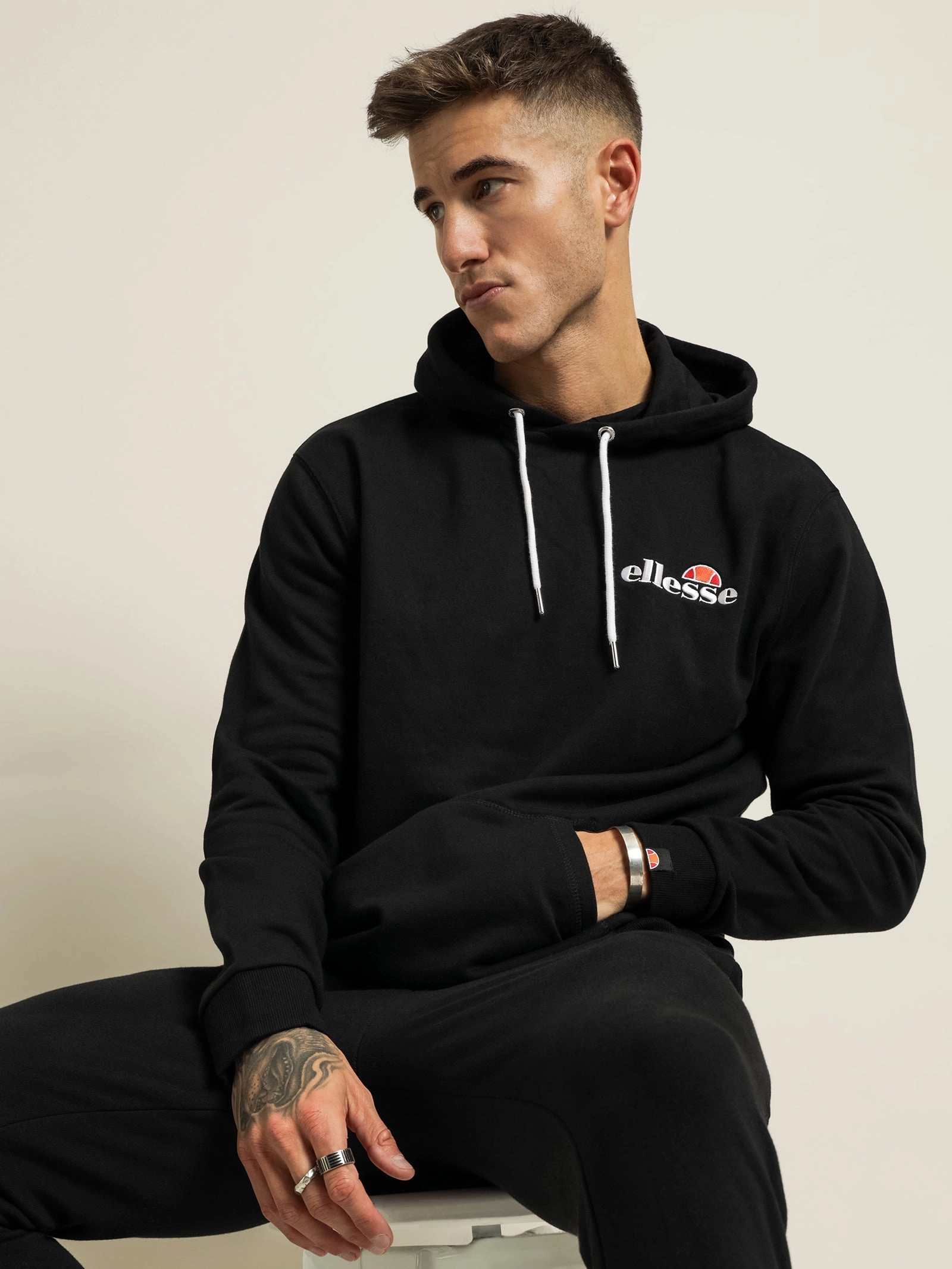 ELLESSE MEN'S PRIMERO BLACK HOODIE