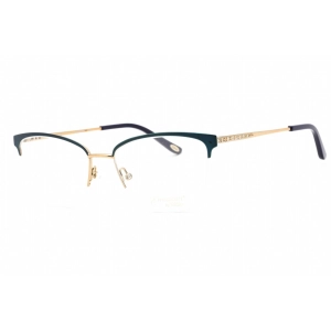 Emozioni Women's Eyeglasses - Blue Gold Metal Half Rim Cat Eye Frame | EM 4408 0KY2 00