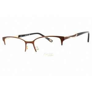 Emozioni Women's Eyeglasses - Brown Gold Half Rim Cat Eye Frame | EM 4396 0FG4 00