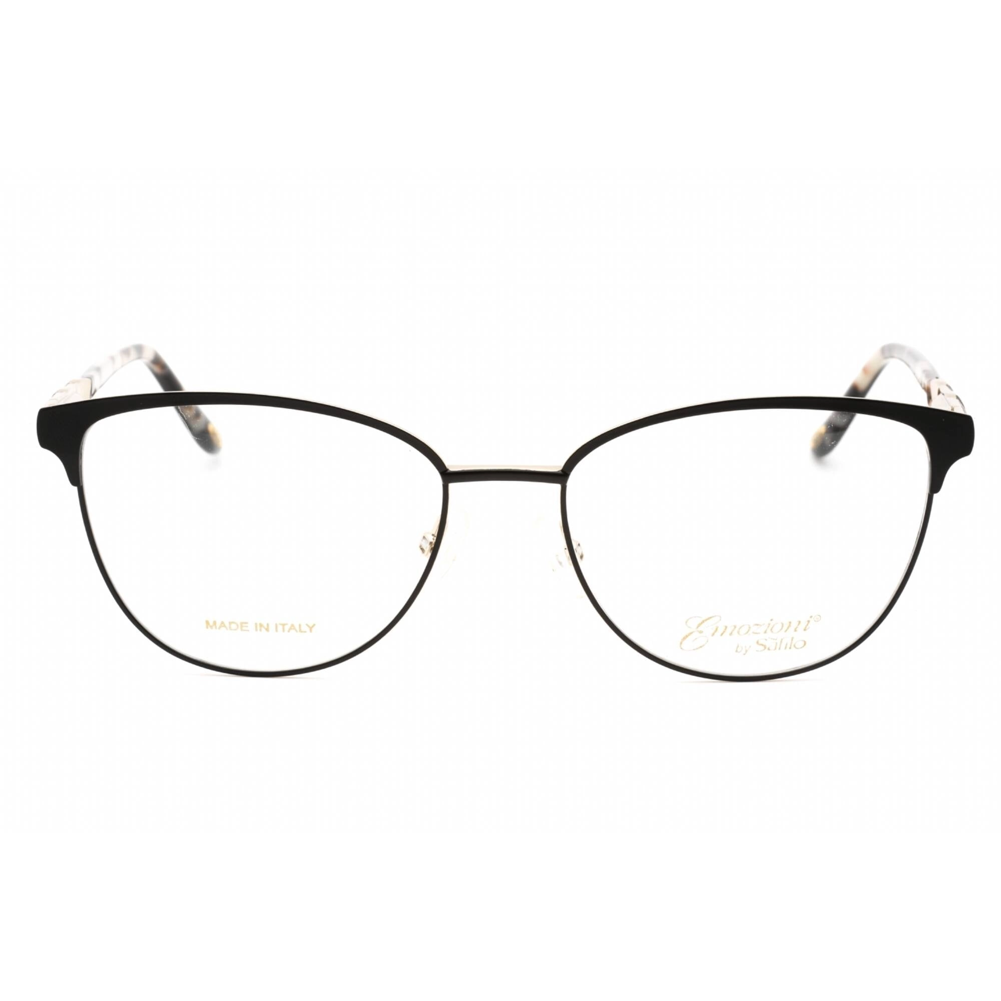 Emozioni Women's Eyeglasses - Matte Black Gold Round Metal Frame | EM 4399 0I46 00