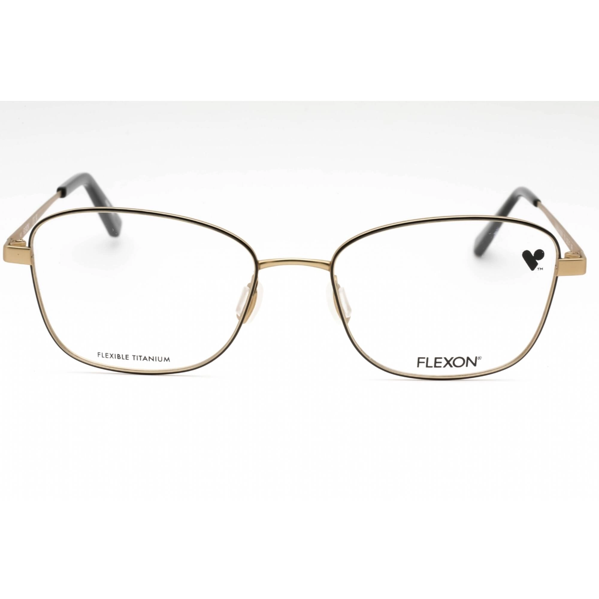Flexon Women's Eyeglasses - Gold Cat Eye Frame Clear Demo Lens | FLEXON W3036 710