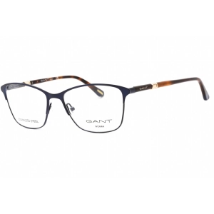 Gant Women's Eyeglasses - Matte Blue Metal Full Rim Rectangular Frame | GA4081 091