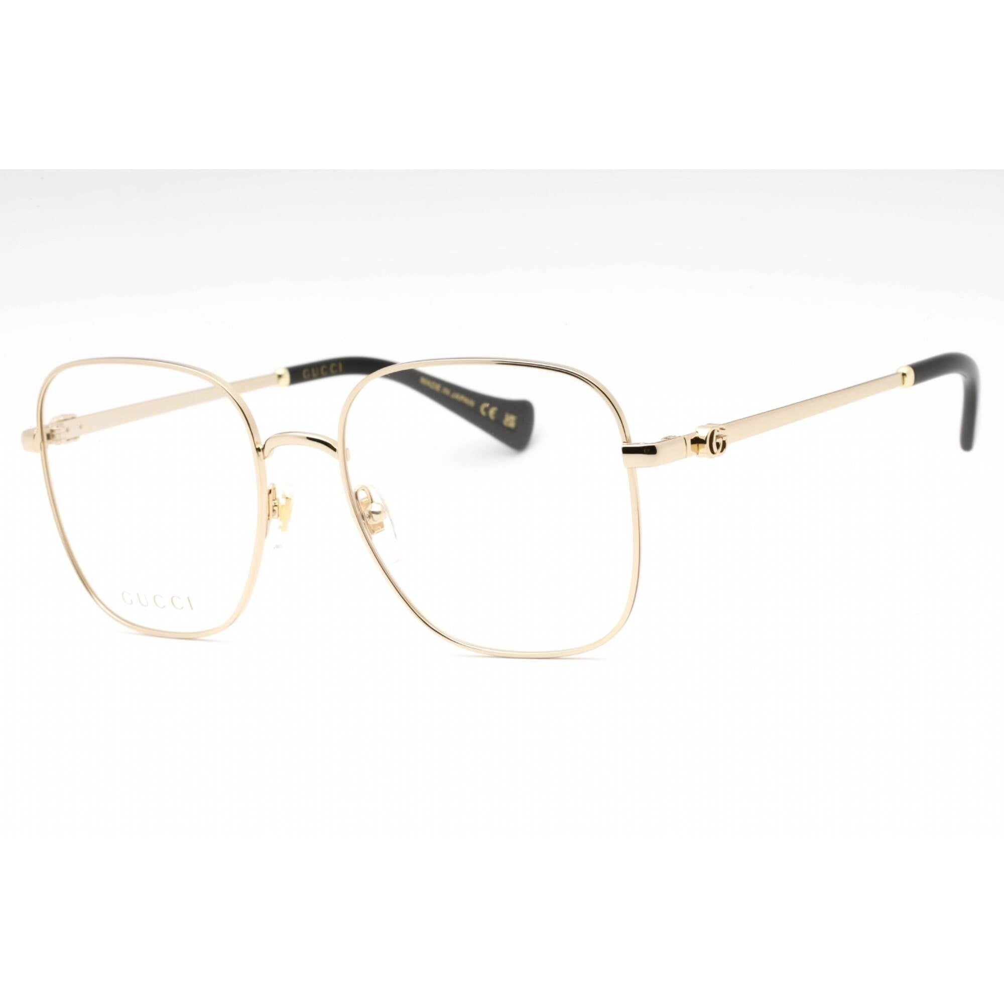 Gucci Women's Eyeglasses - Gold Metal Square Full Rim Frame Clear Lens | GG1144O 001