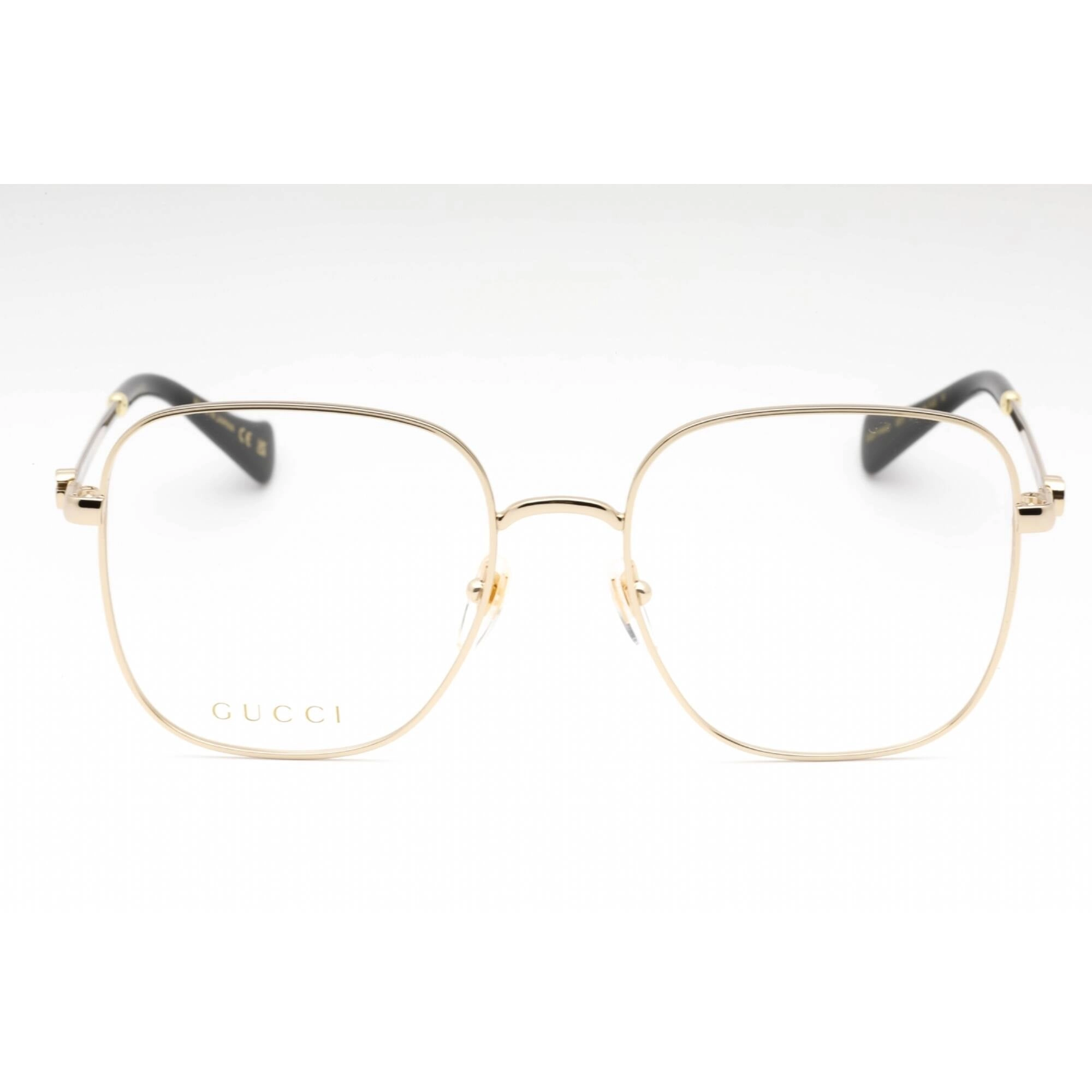 Gucci Women's Eyeglasses - Gold Metal Square Full Rim Frame Clear Lens | GG1144O 001