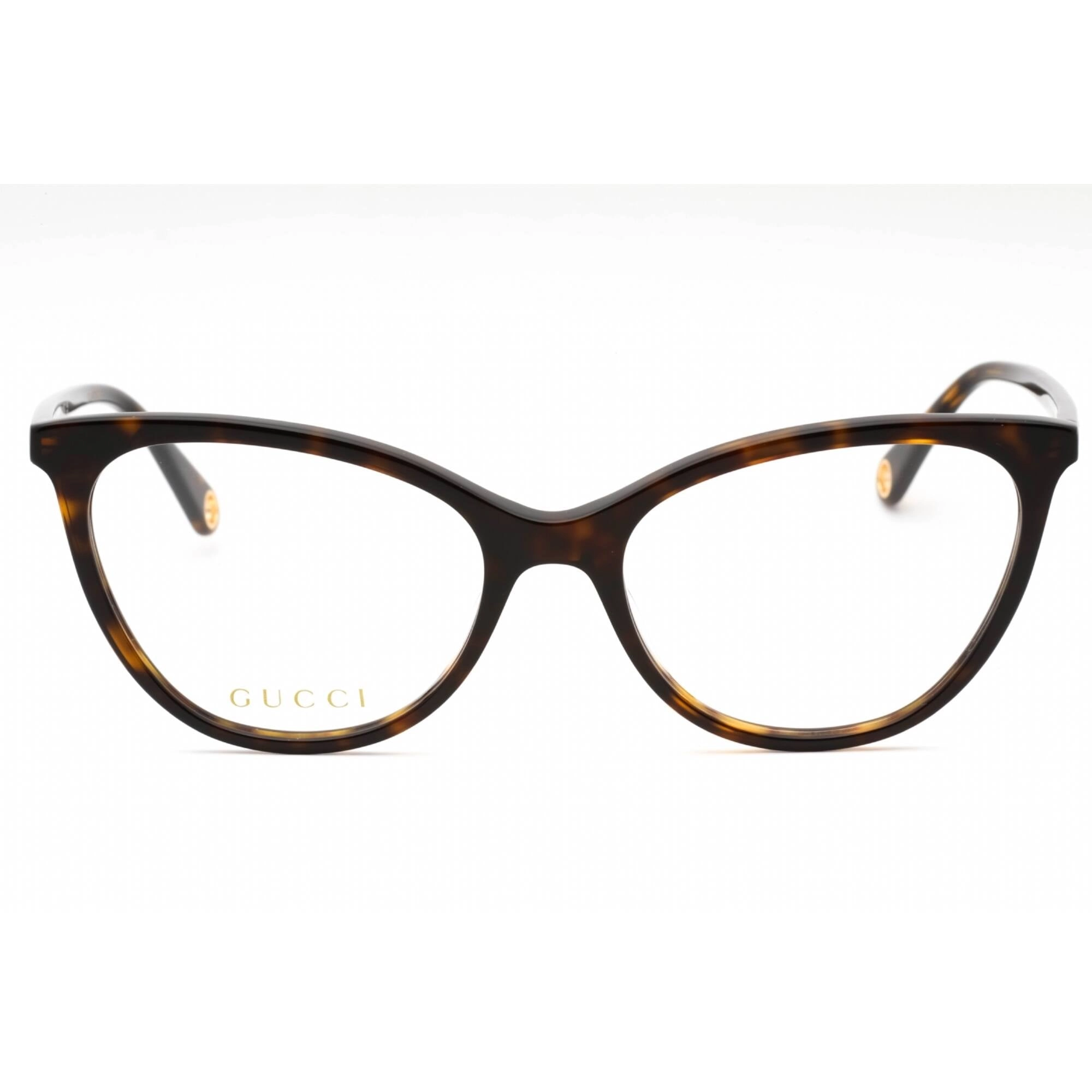 Gucci Women's Eyeglasses - Havana Plastic Cat Eye Frame Clear Demo Lens | GG1079O 003