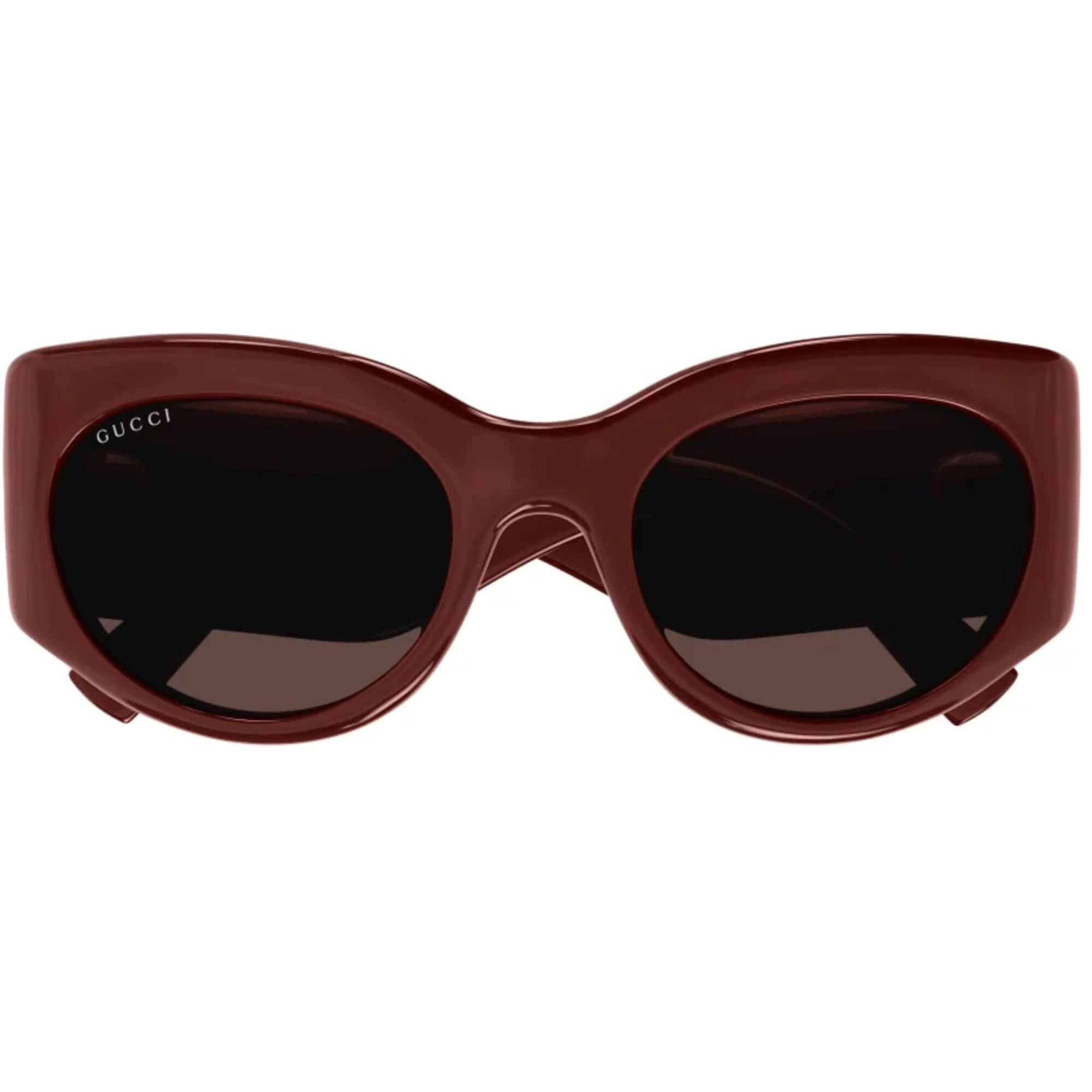 Gucci Women's Sunglasses - Burgundy Injected Plastic Full Rim Oval Frame | GG1544S 002