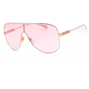 Gucci Women's Sunglasses - Gold Shield Full Rim Metal Frame Pink Lens | GG1436S 004