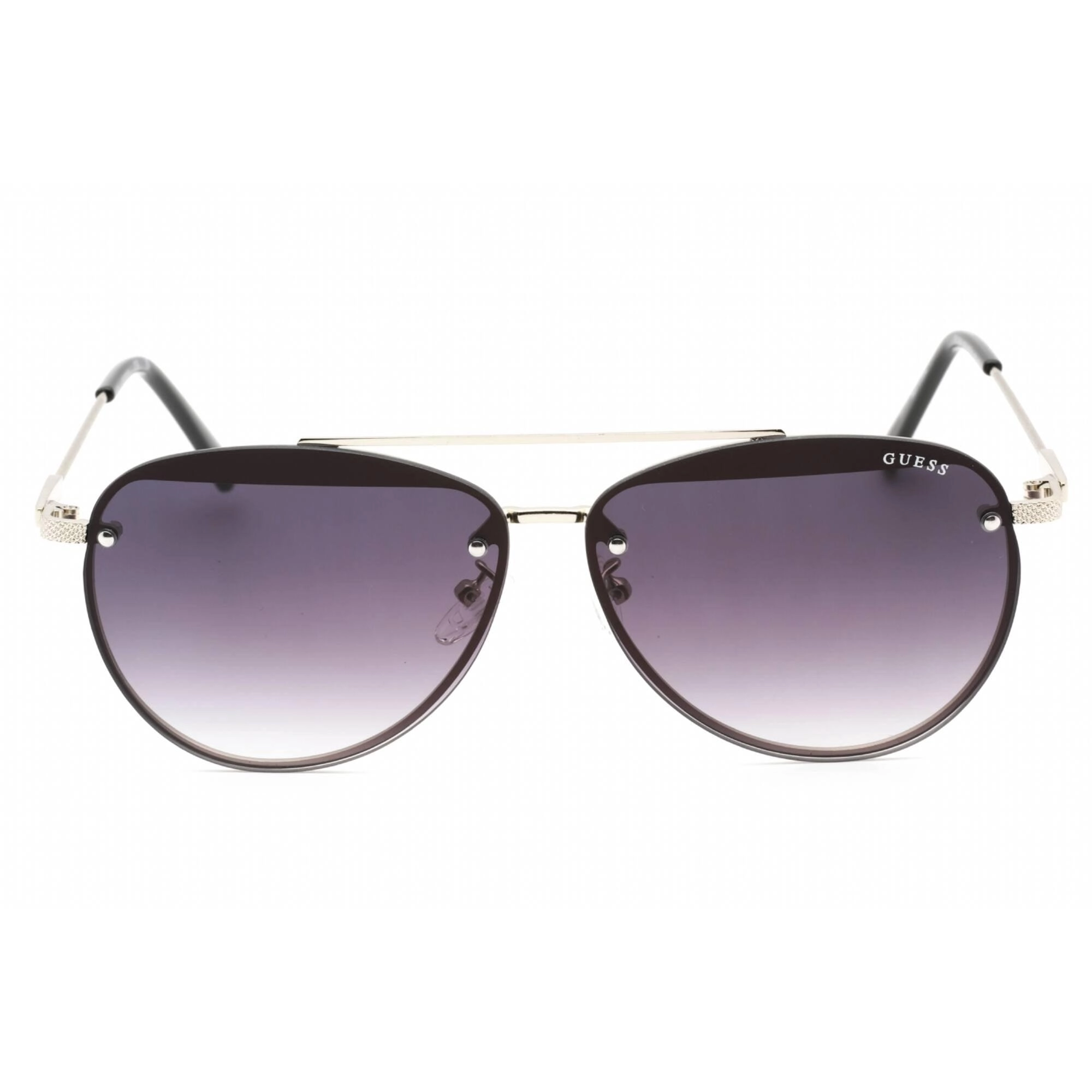 Guess Factory Women's Sunglasses - Shiny Light Nickeltin Aviator Frame | GF0386 10B