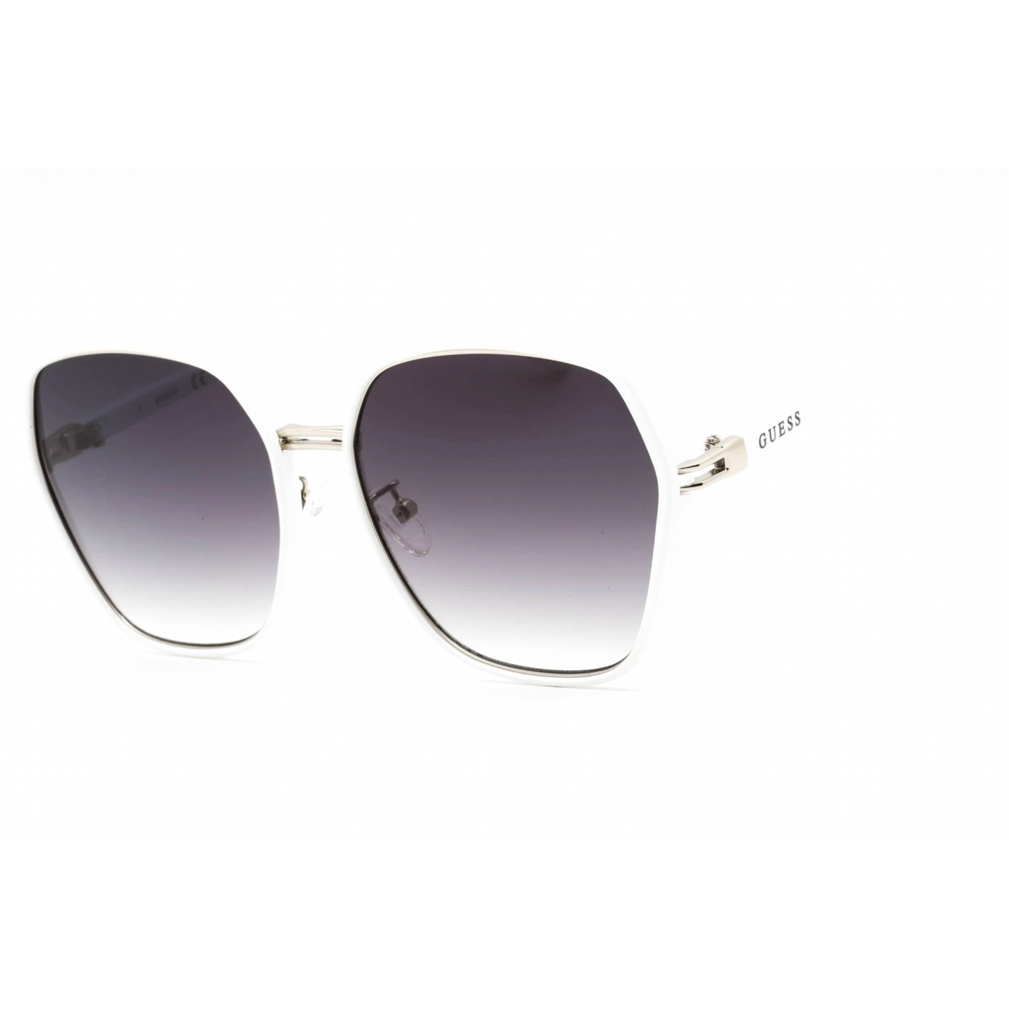 Guess Factory Women's Sunglasses - White Metal Frame Gradient Smoke Lens | GF0407 21B