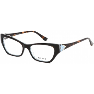 Guess Women's Eyeglasses - Clear Lens Dark Havana Plastic Cat Eye Frame | GU2747 052
