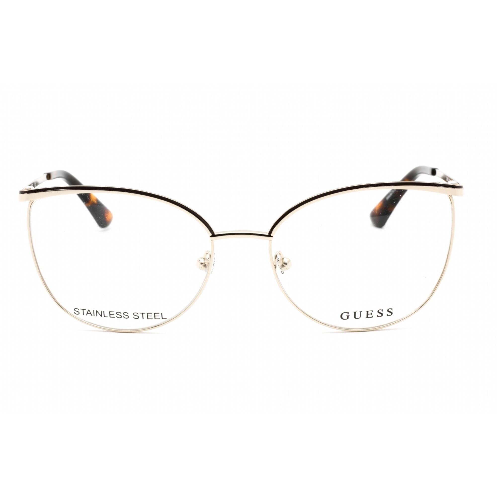 Guess Women's Eyeglasses - Full Rim Pale Gold Metal Rectangular Frame | GU2879 032
