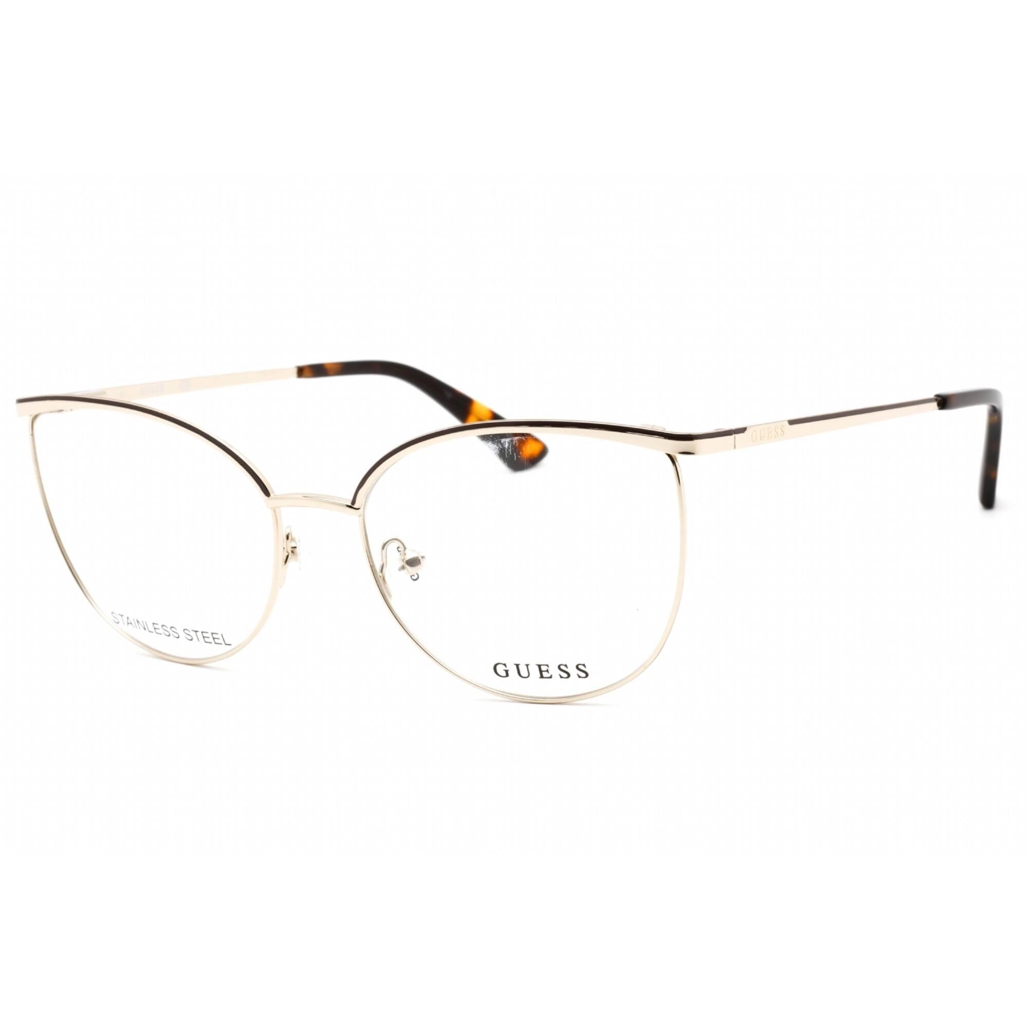Guess Women's Eyeglasses - Full Rim Pale Gold Metal Rectangular Frame | GU2879 032