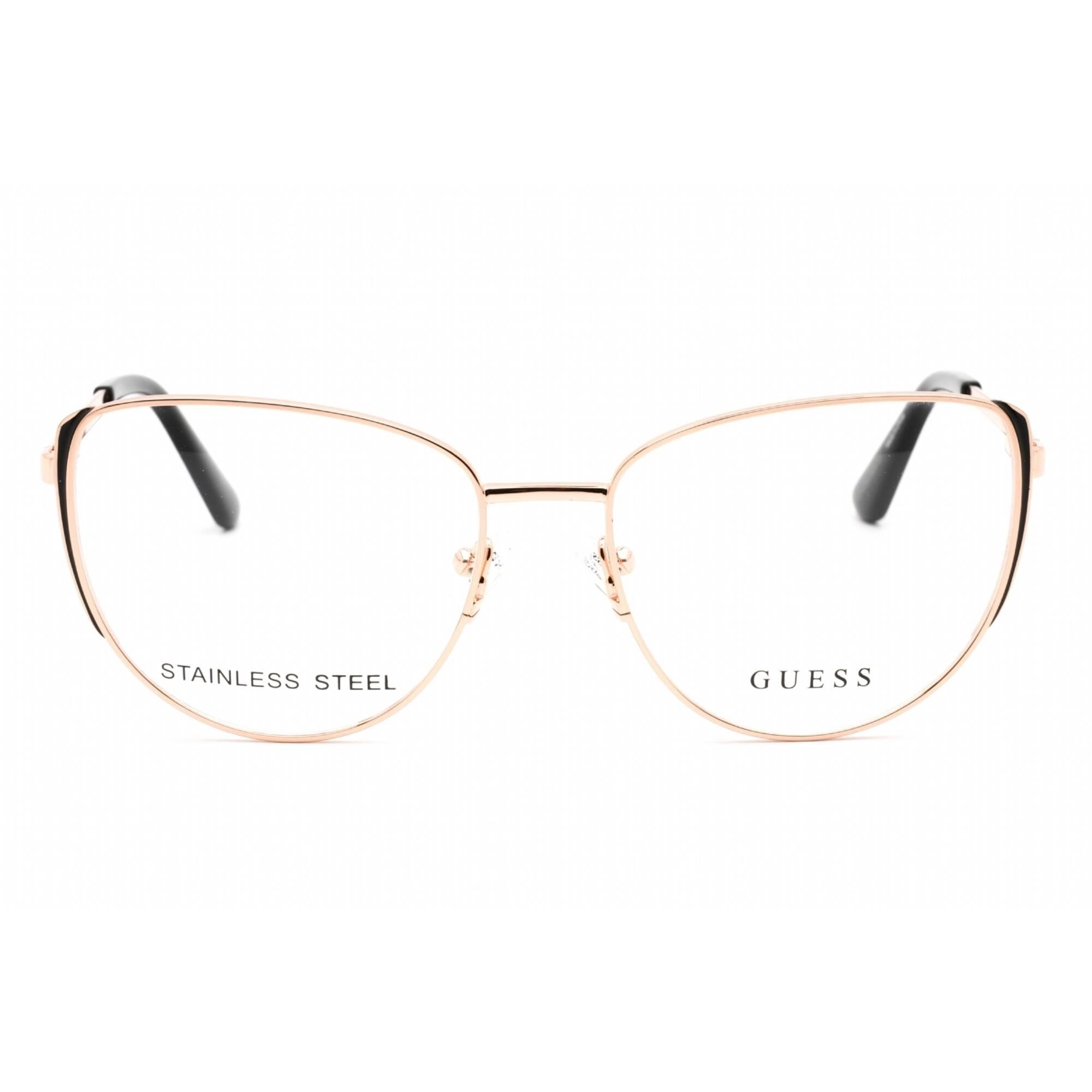 Guess Women's Eyeglasses - Full Rim Shiny Rose Gold Metal Cat Eye Frame | GU2904 028
