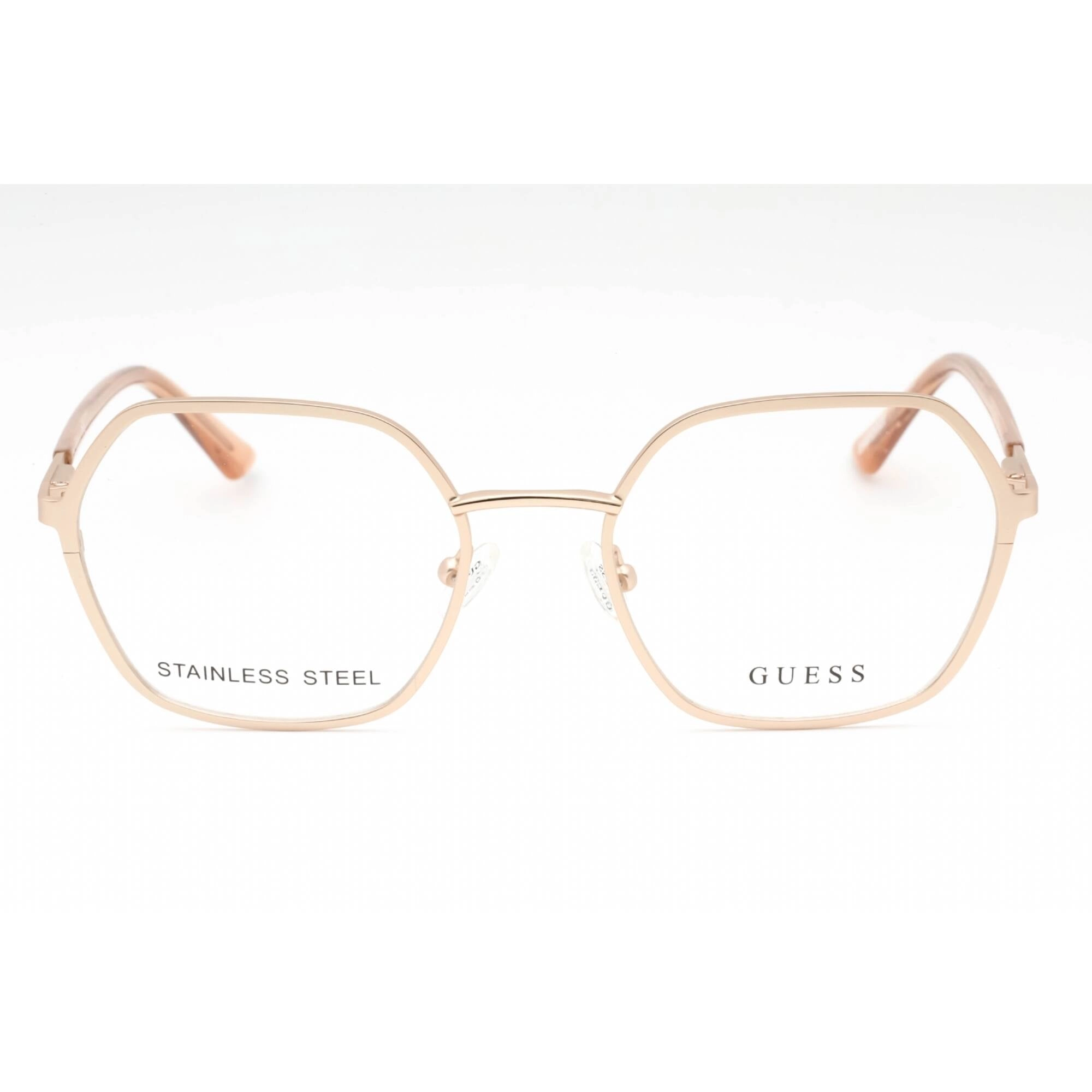 Guess Women's Eyeglasses - Pale Gold Metal Geometric Shape Full Rim Frame | GU2912 032