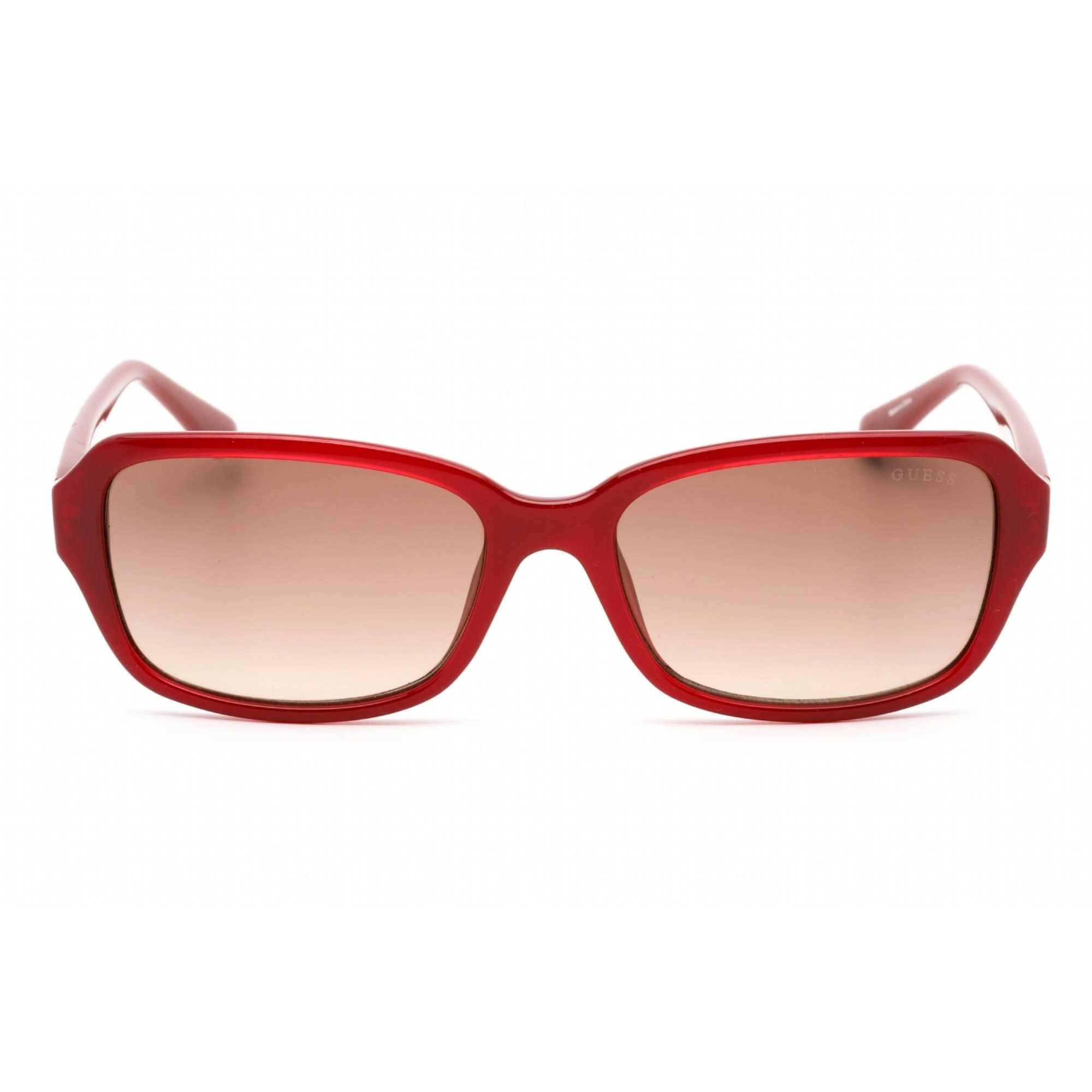 Guess Women's Sunglasses - Full Rim Shiny Red Plastic Rectangular Frame | GU7595 66F