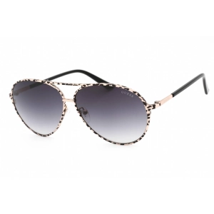 Guess Women's Sunglasses - Full Rim Shiny Rose Gold Metal Aviator Frame | GU7847 28B
