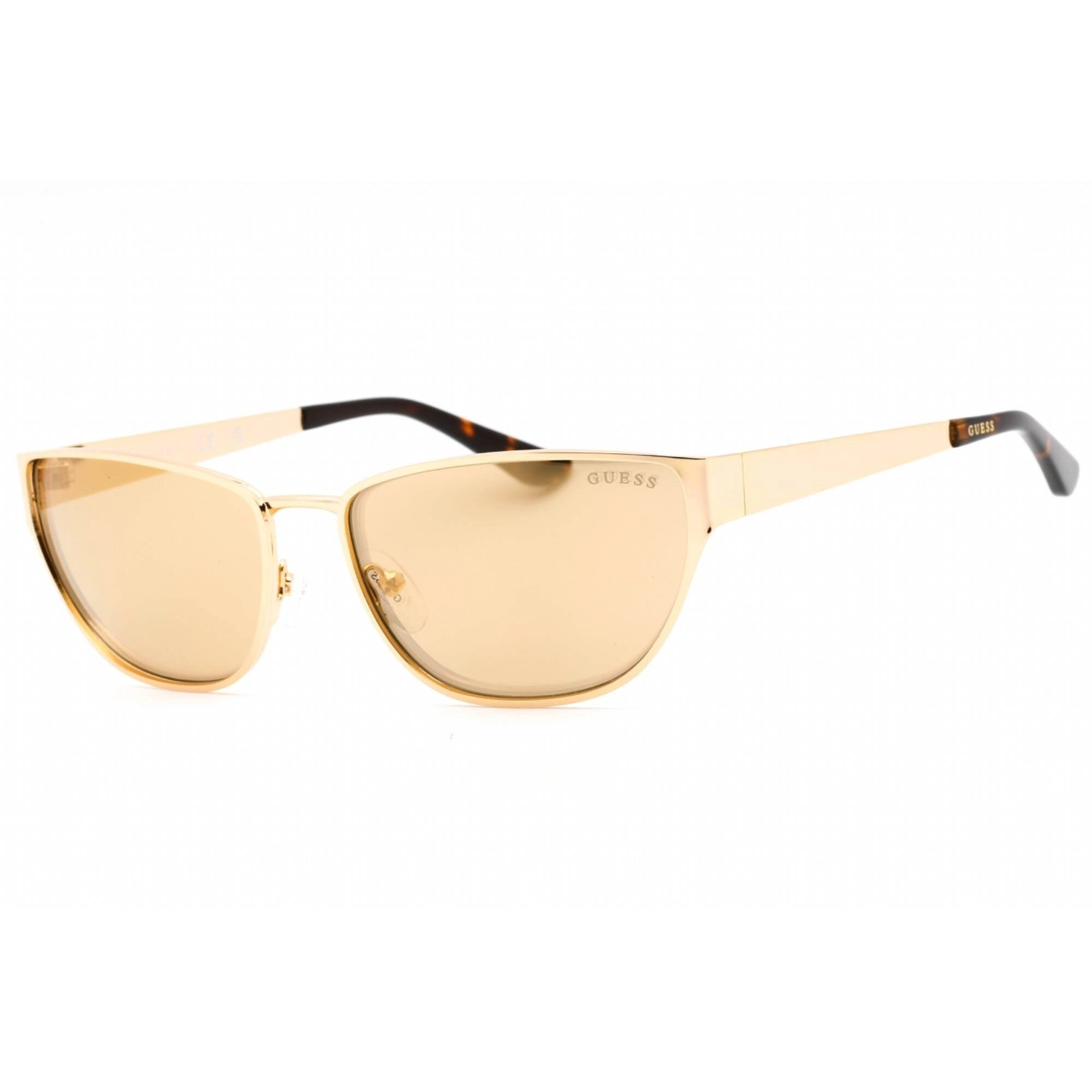 Guess Women's Sunglasses - Gold Metal Mirrored Full Rim Rectangular | GU7903 32G
