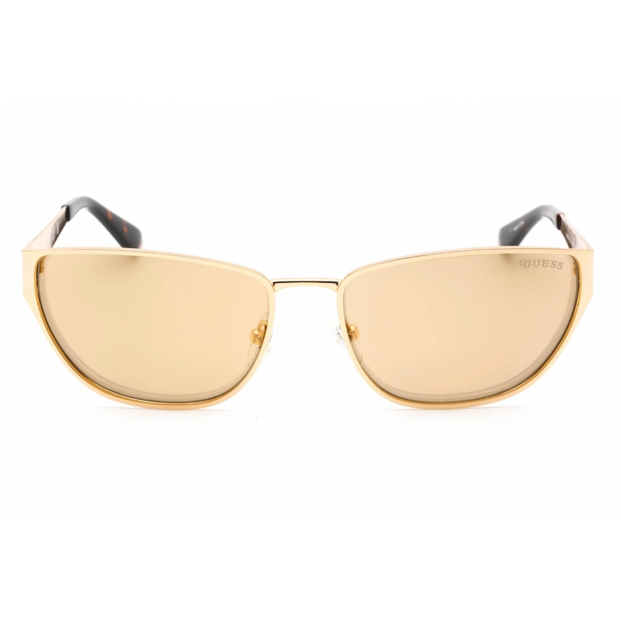 Guess Women's Sunglasses - Gold Metal Mirrored Full Rim Rectangular | GU7903 32G
