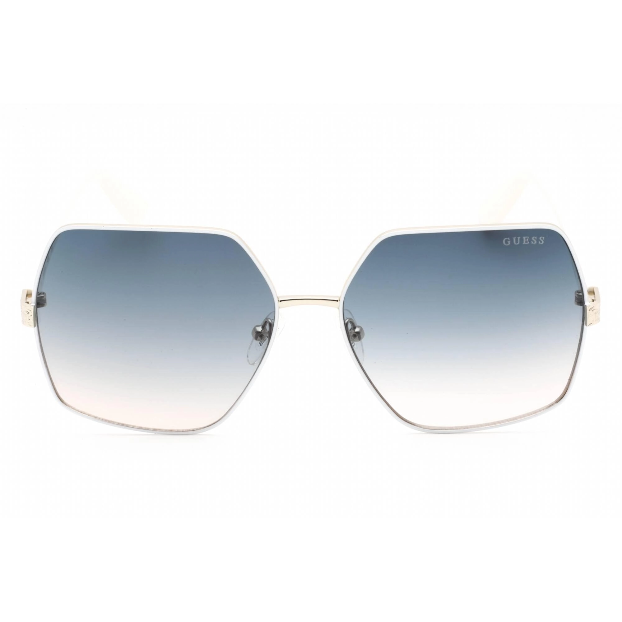 Guess Women's Sunglasses - Gradient Blue Lens White Full Rim Frame | GU7881-H 21W