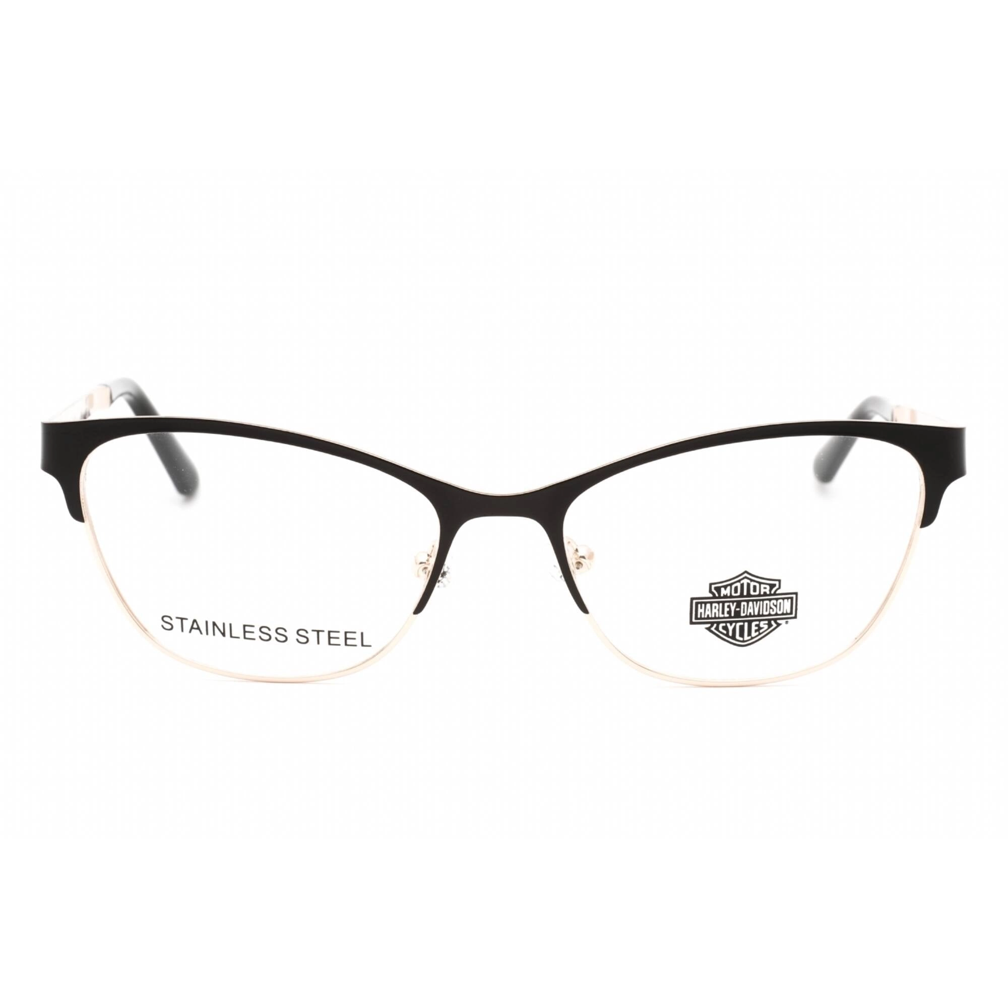 Harley Davidson Women's Eyeglasses - Matte Black Metal Cat Eye Frame | HD0572 002